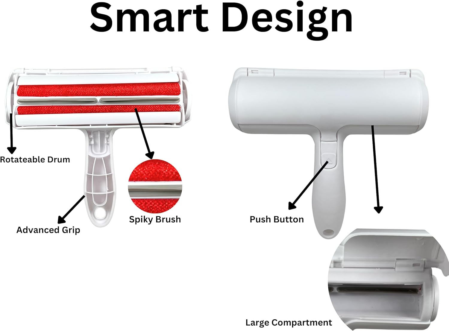 Pet Hair Remover - Reusable Cat and Dog Hair Remover for Furniture, Couch, Carpet, Car Seats or Bedding - Portable, Multi-Surface Lint Roller and Fur Removal Tool image number 4