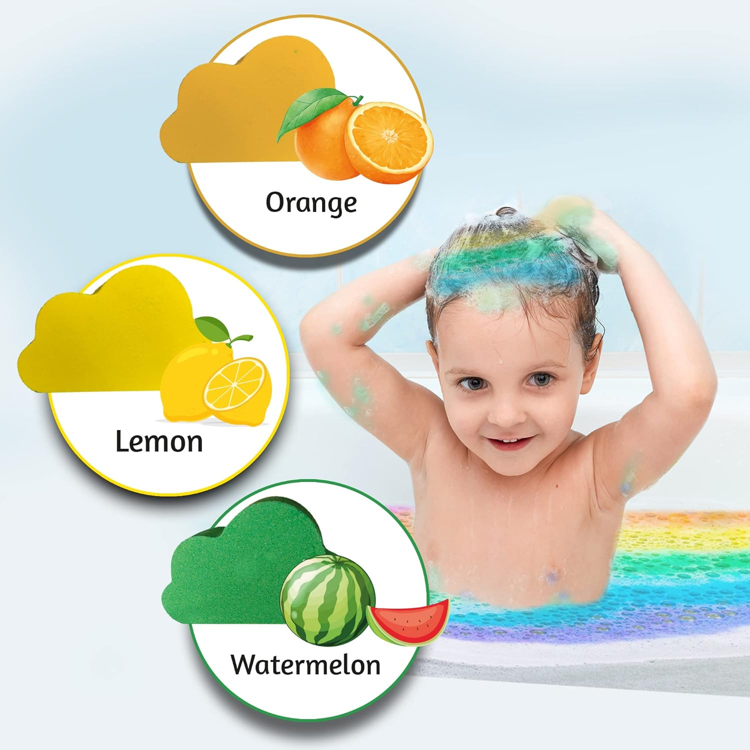 Axel Adventures Rainbow Bath Bomb Gift Box, Kids Bath Bomb Handmade Natural Fruity Bath Fizzies (3 Pack) image number 1