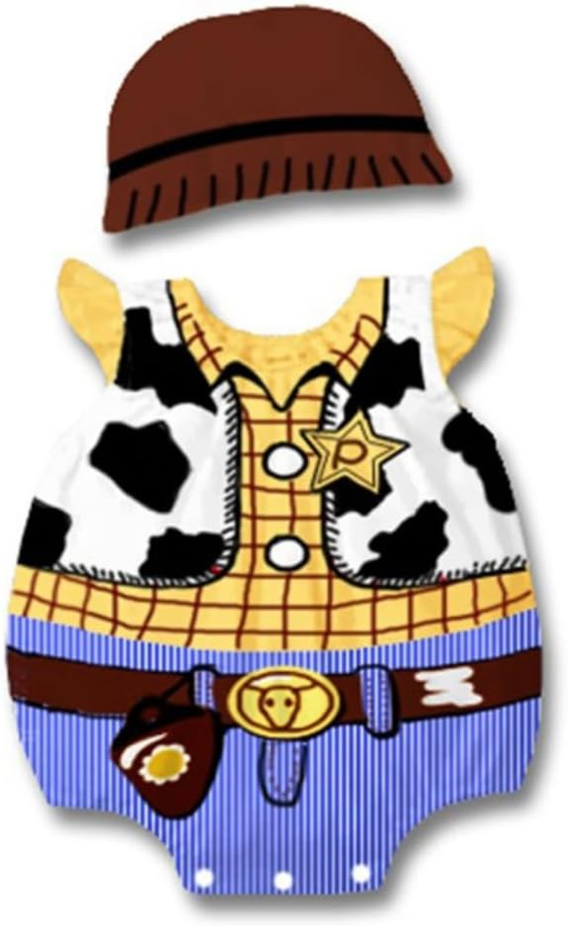 Costume Bay Baby Rompers Onesie One-Piece Bodysuit Cosplay Birthday Party for Boys Girls Outfit (Cowboy, 80)
