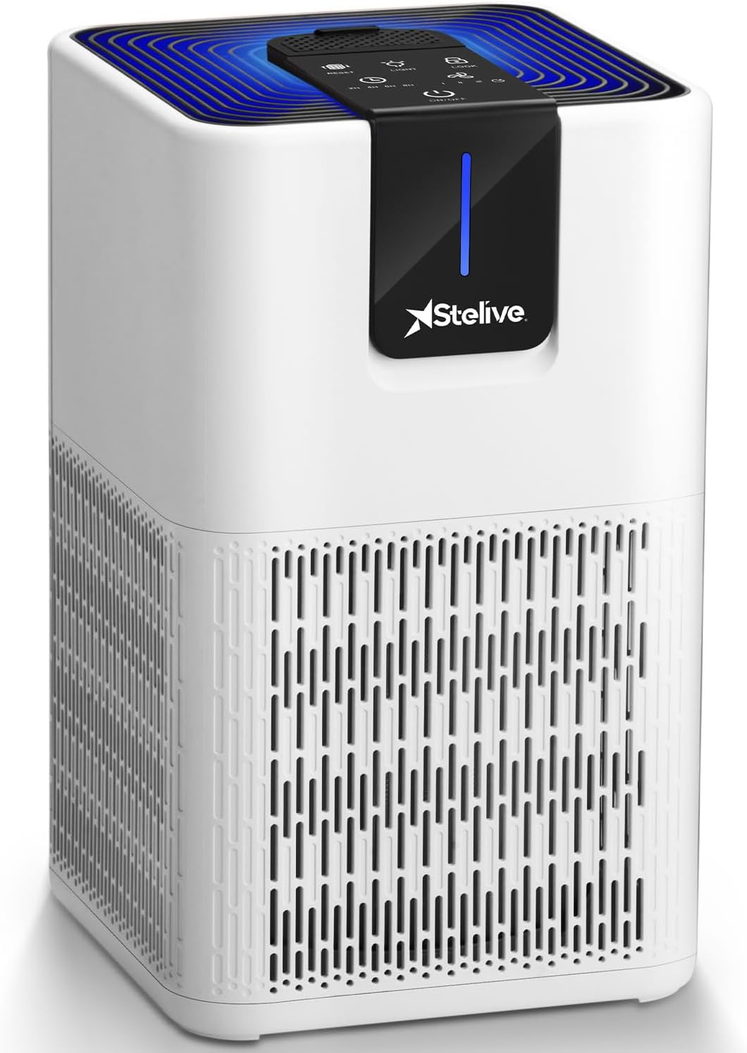 Stelive Compact Air Purifiers, True HEPA-13 & Active Carbon Filter, Suitable for Areas up to 30M2, 3-Stage Filtration, Home Air Cleaner Removes 99.97% Airborne Contaminants, Quiet Sleep Mode, White image number 4