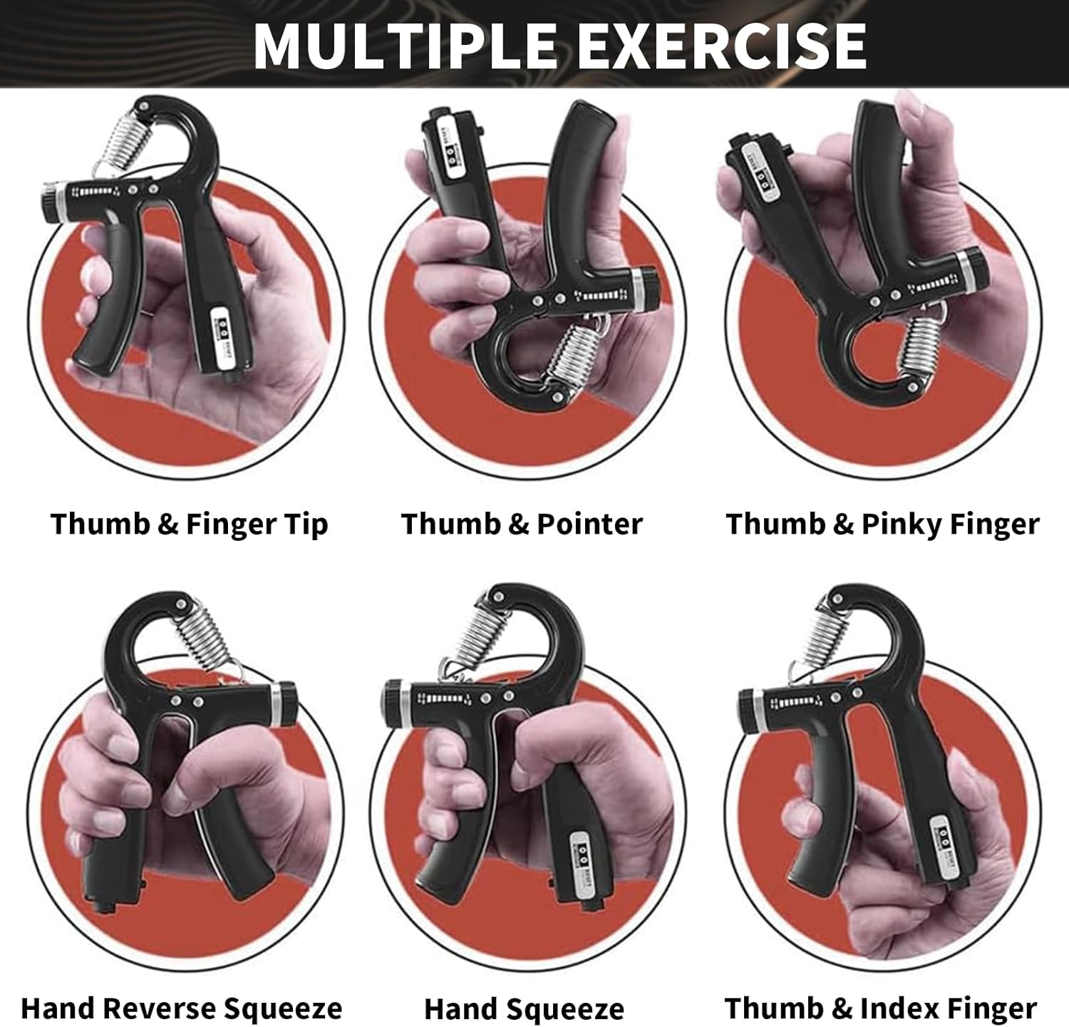 2 Pcs Hand Grip Strength Trainer with Smart Counting, 11-132Lb Adjustable Resistance Nonslip Hand Grip Strengthener Gripper, Forearm Exerciser Equipment, Hand Gripper for Athletes Rock Climbers & More image number 2
