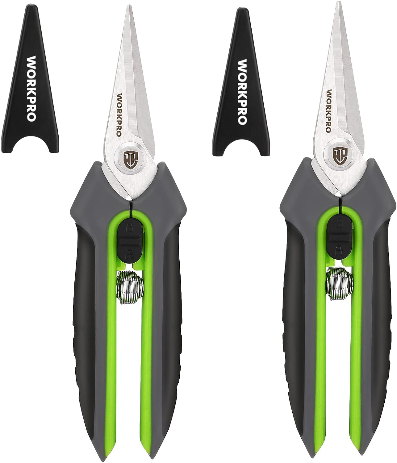 WORKPRO 2 Packs Pruning Shears, 6.5&rdquo; Gardening Scissors Snips Clippers with Precision Blades, Hand Pruner Set with Sheaths image number 1