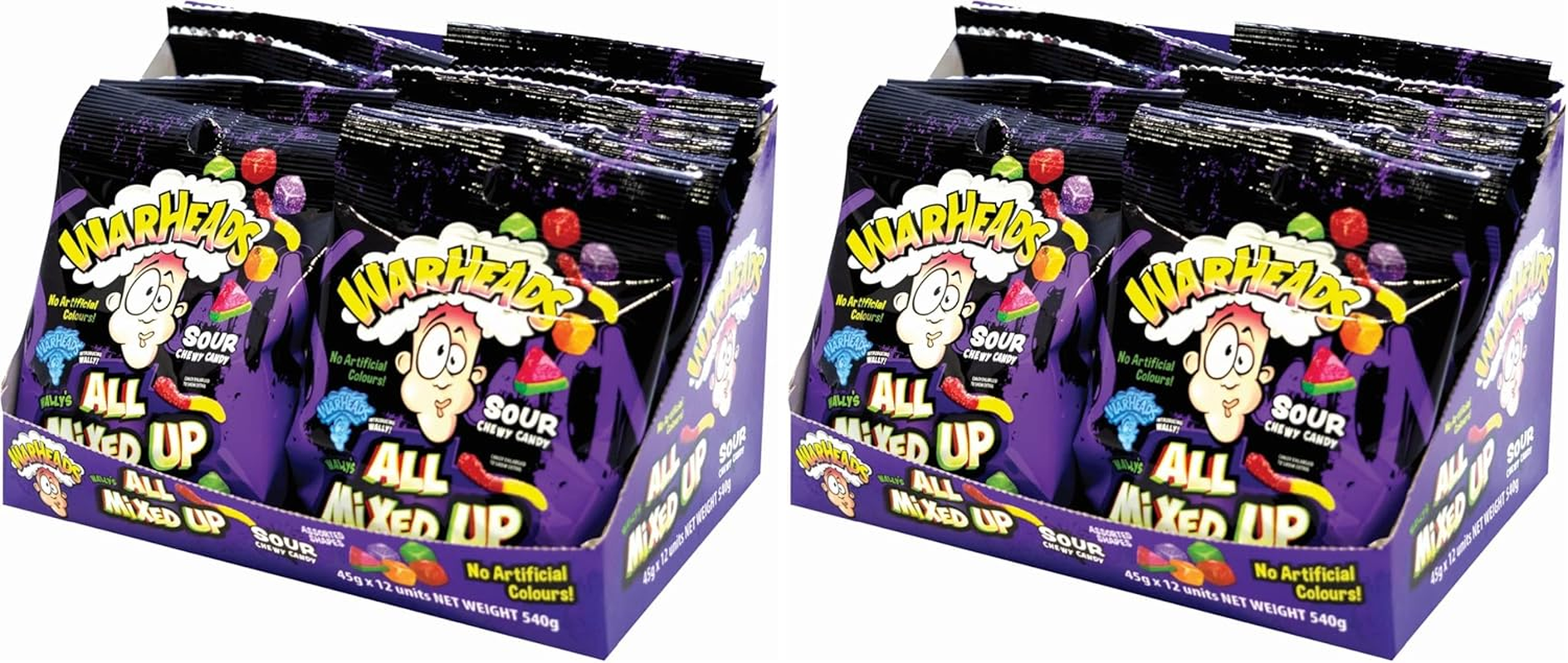 Warheads All Mixed up Candy, Blue Raspberry, 150G, 12 Pack image number 1