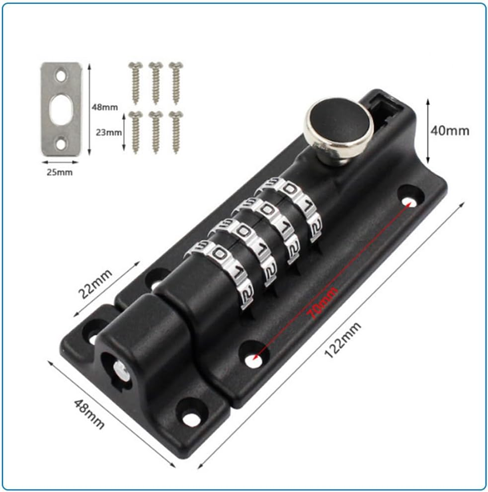 Outdoor Fence Specific Bolt Password Lock, Made of Zinc Alloy Material, Waterproof, Rust Proof, Anti-Theft, with 6 Anti-Theft Screw Locks, Also Suitable for Wardrobes image number 1