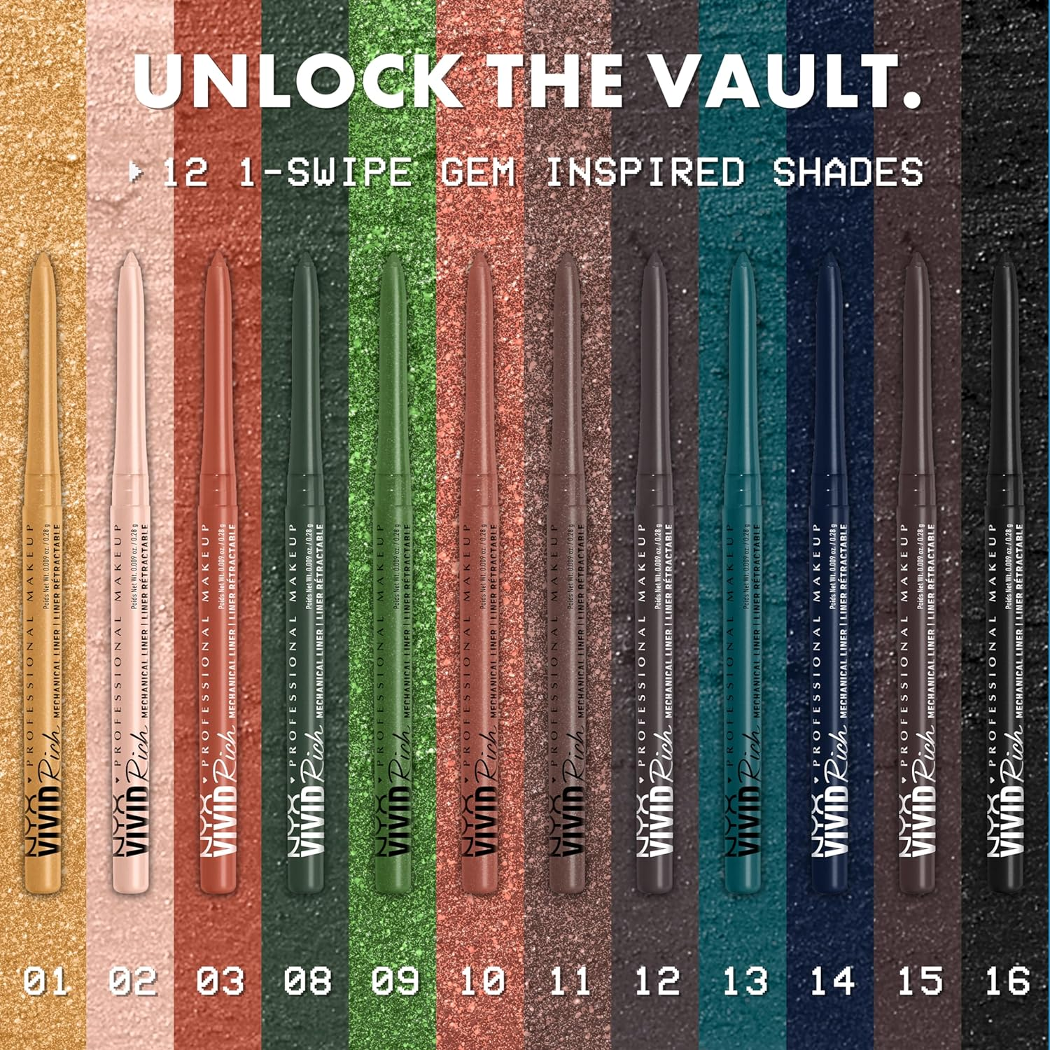 NYX Professional Makeup, VIVID RICH MECH LNR PNCL QUARTZ QUEEN image number 6