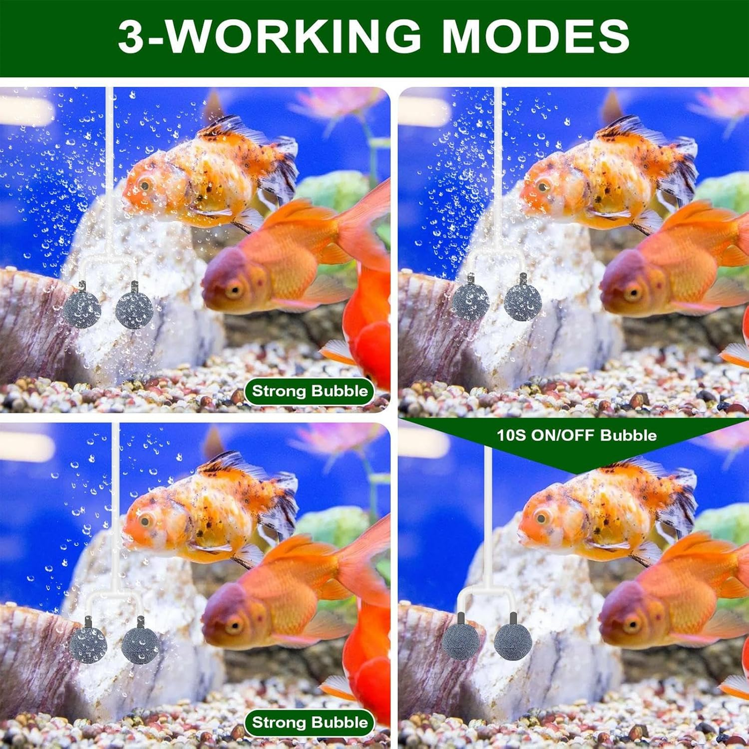 Solar Powered Pond Aerator, Solar Pond Oxygenator, 3 Working Modes, Waterproof Oxygenator with Pipe and Air Bubble Stone for Aquarium Fish Tank image number 4