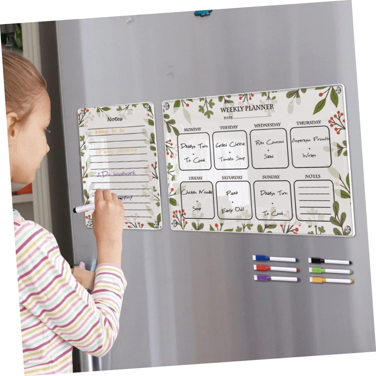 HAPINARY Erasable Magnetic Board for Fridge Weekly Calendar Planning Board Memo Board Perspex Magnet Dry Erase Kitchen Acrylic Magnetic Board Markers image number 4