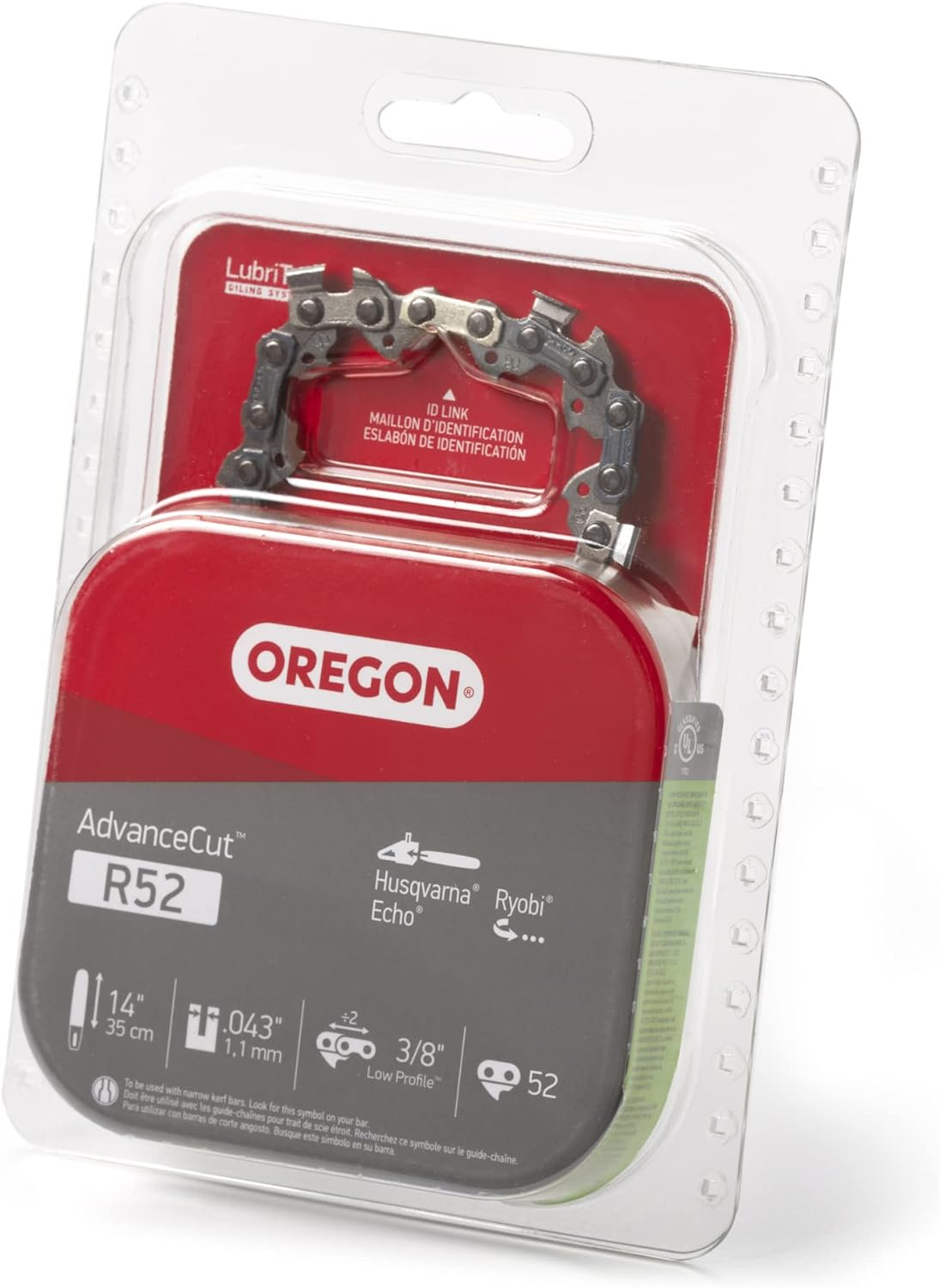 Oregon R52 Advancecut Chainsaw Chain for 14-Inch Bar -52 Drive Links &ndash; Low-Kickback Chain Fits Husqvarna, Echo, Ryobi and More Grey image number 3