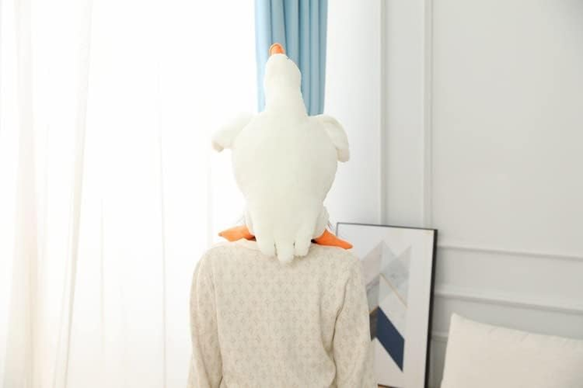 Bestmaple Unisex Adult Kids Lovely Big White Goose Plush Hat Funny Headgear Cosplay Party Photo Hat image number 3