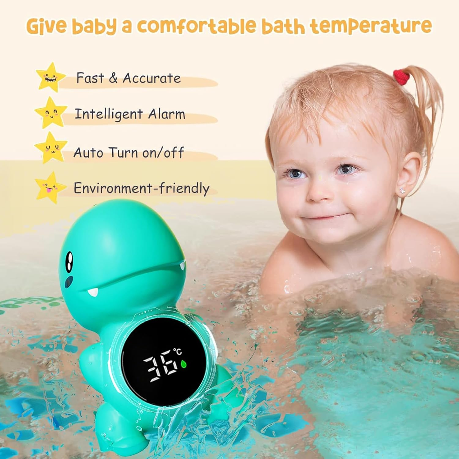 Floating Bathtub Thermometer - Bpa-Free Water Temperature Gauge for Safe & Comfortable Baths（No Bat） image number 3