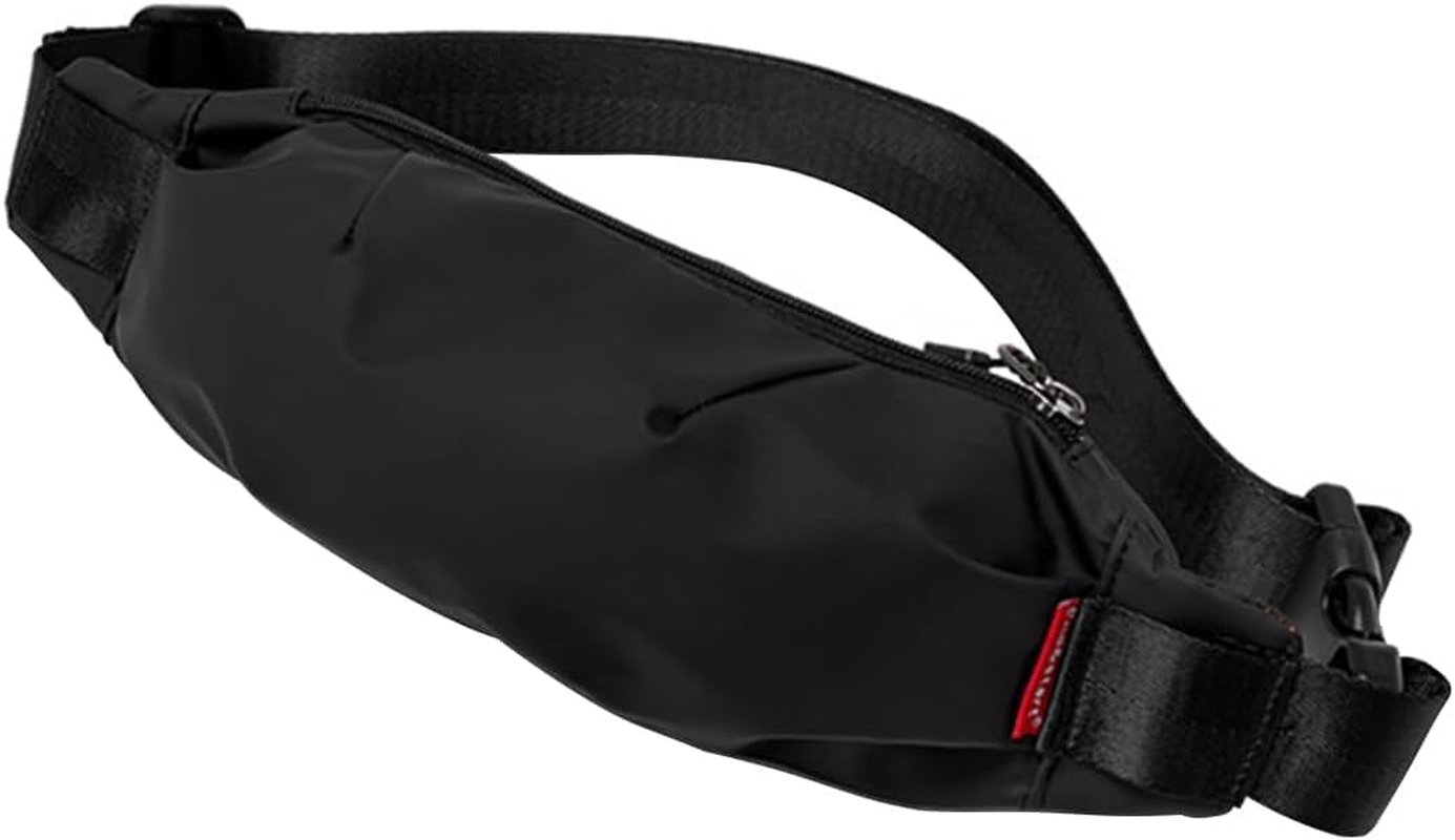 Crossbody Fanny Pack for Men Women, Crossbody Purse Belt Waist Pack with Zipper Pockets Casual Phone Shoulder Bag Pouch for Sports Hiking Travel Walking Running (Black, 36 * 12 * 4Cm) image number 6