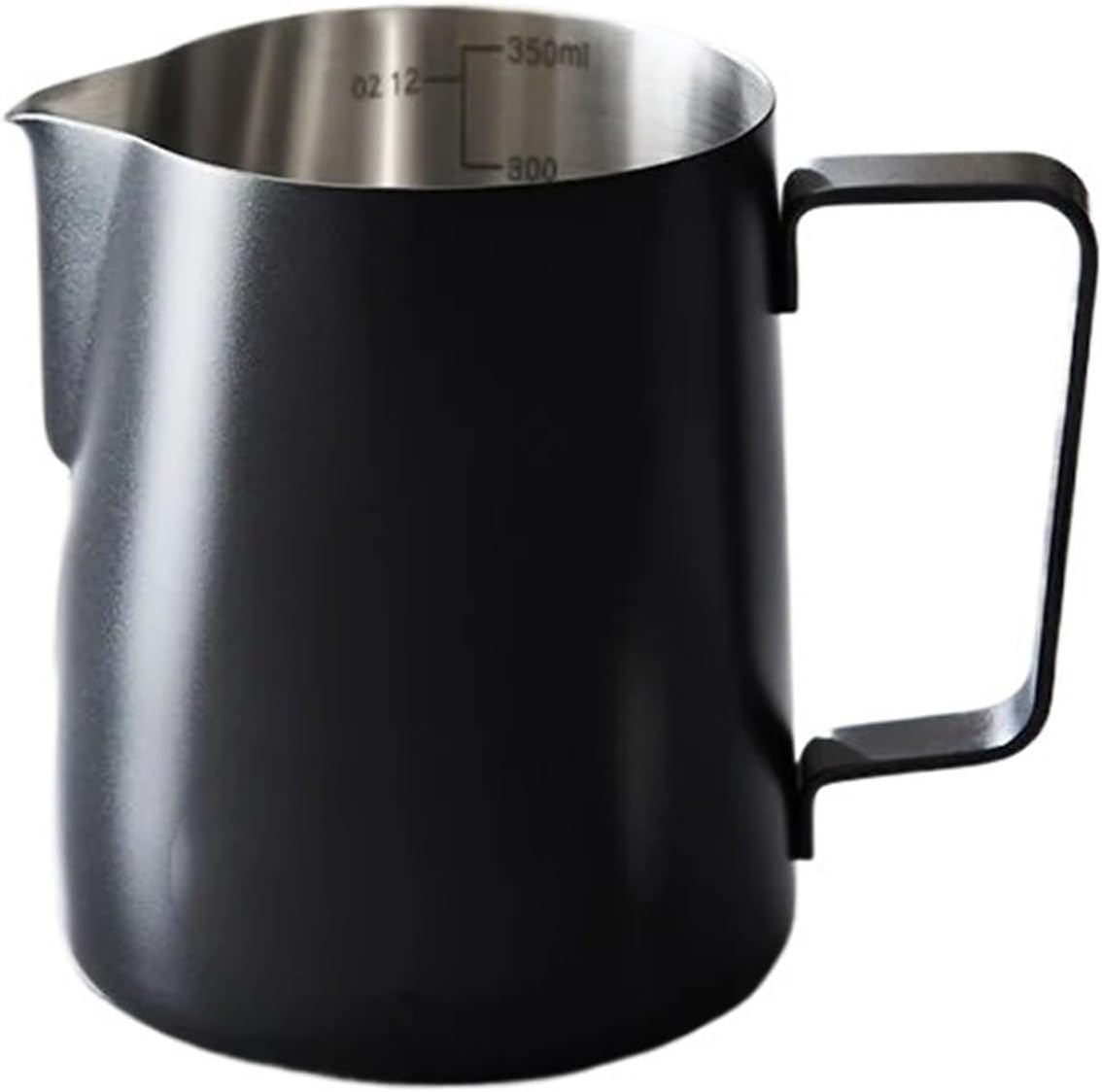 600ML White Frother for Milk Jug Home and Kitchen Milk Pitcher Portable Stainless Steel Coffee Cups Coffee and Tea Tools(White 350ML)