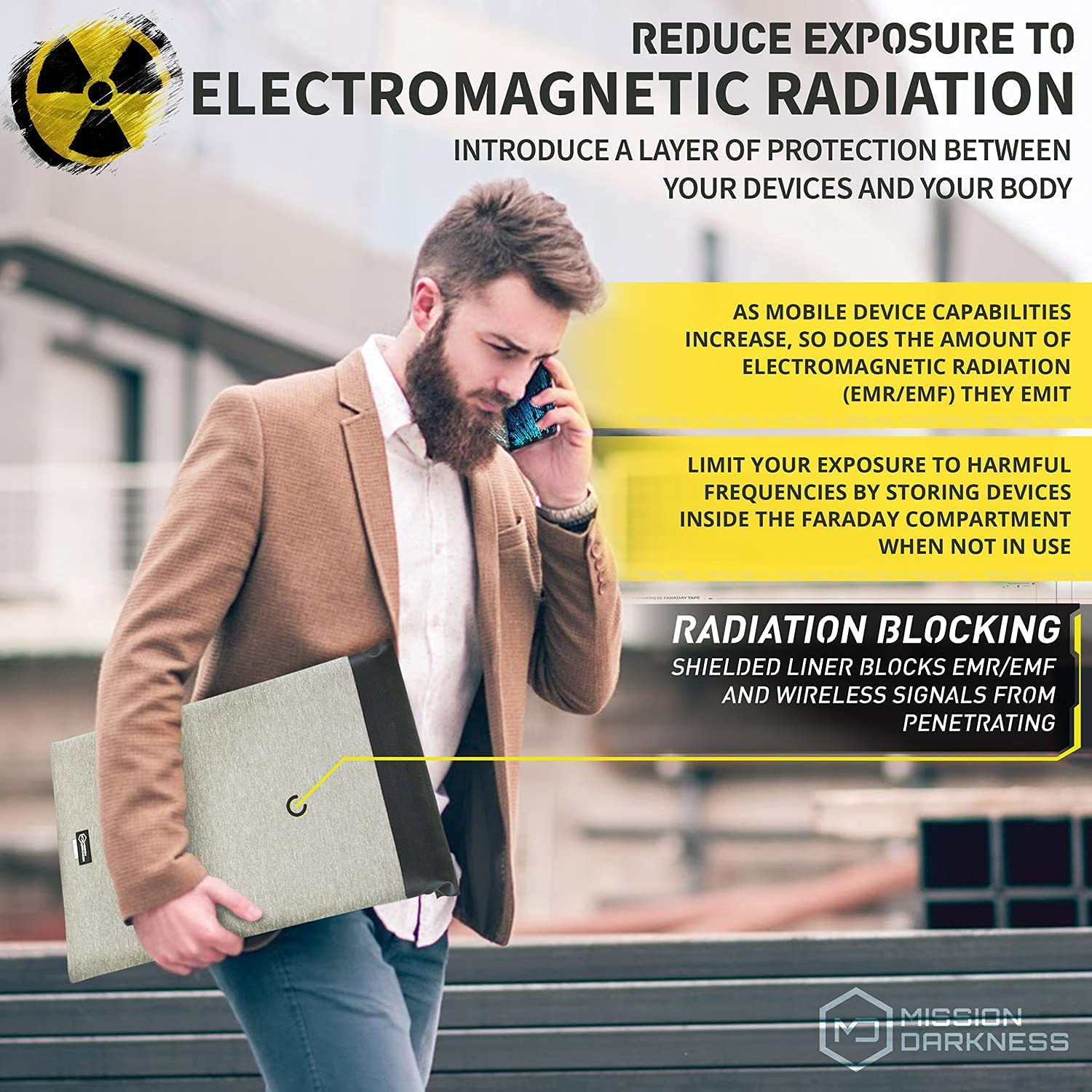 Mission Darkness Dry Shield Faraday Laptop Sleeve // Slim Waterproof Bag for Laptop Computers, RF Shielding Liner, Felt Padding, Magnetic Roll Closure, Signal Blocking, Anti-Hacking, Data Security image number 1