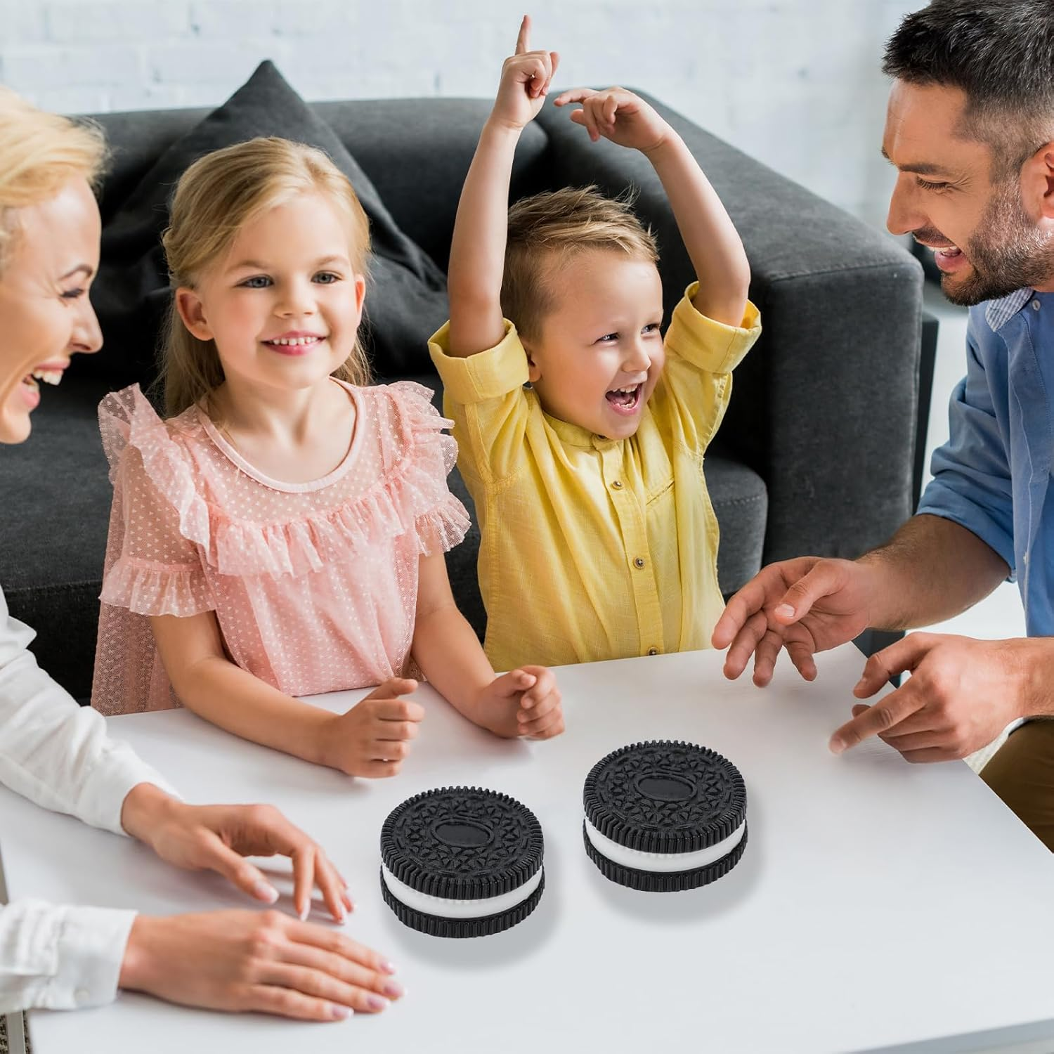 Pack of 2 Stress Relief Toys, Taba Squishy, Squishy Toy, Biscuit Stress Relief Toy, Anti-Stress Toy, for Concentration, Squishy Toy, Anxiety Relief with Balls, Funny (Black) image number 4