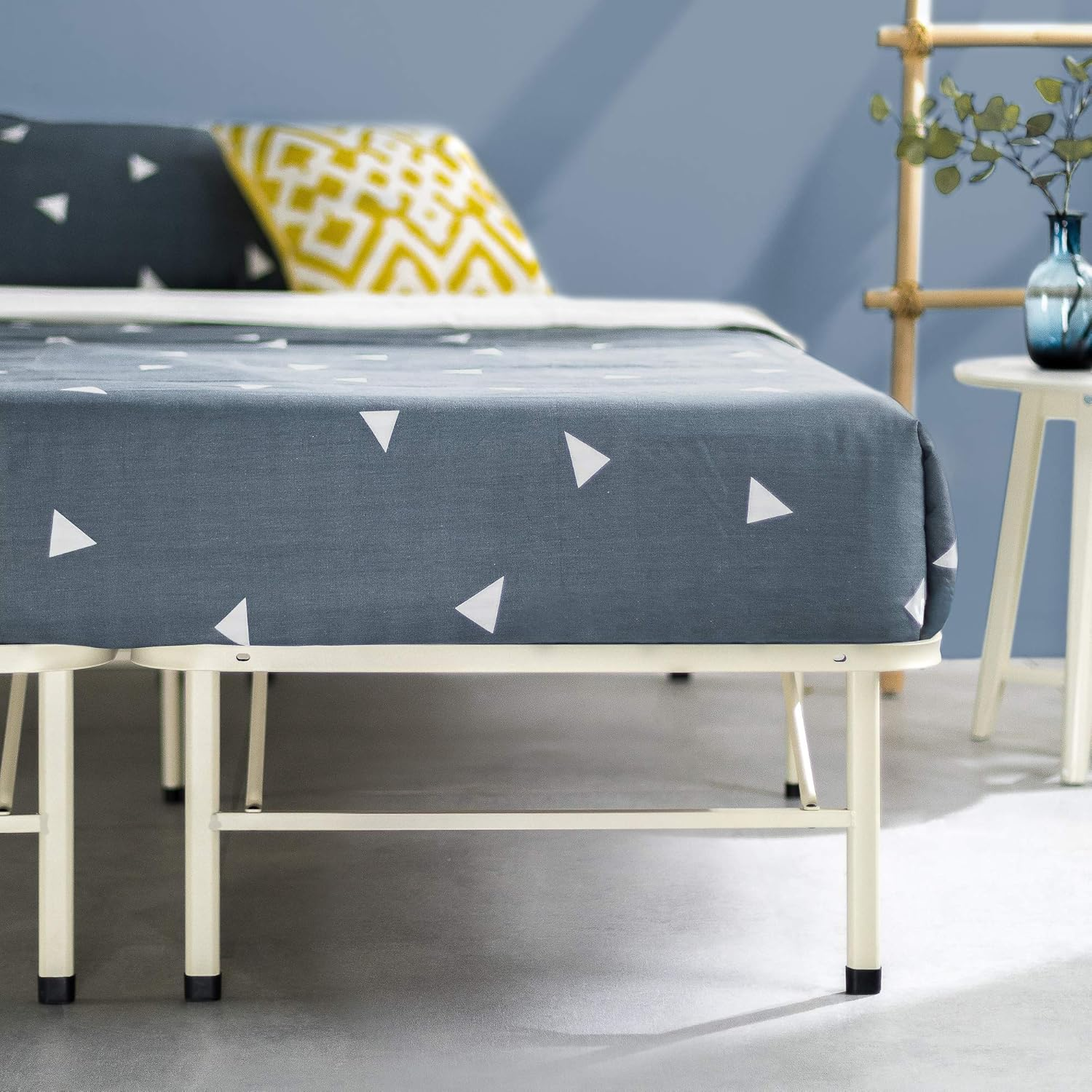 Zinus Smartbase Double Bed Base Frame White Foldable Premium Metal Heavy Duty Steel - Folding Bed Platform Mattress Foundation with under Bed Storage, Light Beige image number 6