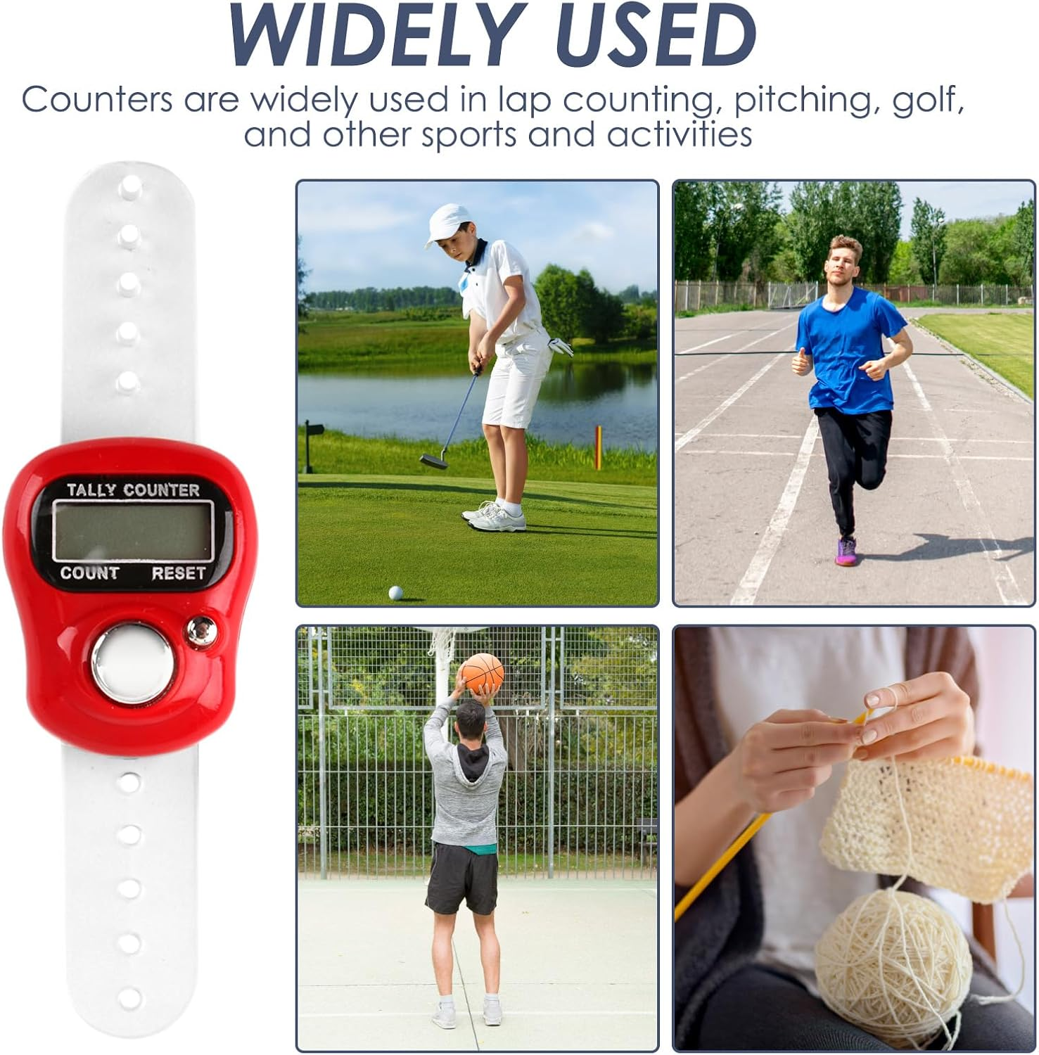 10 Pcs Electronic Finger Tally Counter Mini LCD Digital Display Handheld Pitch Clicker, Resettable Finger Hand Tally Tasbeeh Counter for Golf Coaching Knitting, Lap, Fishing Row Baseball Easy to Carry image number 5
