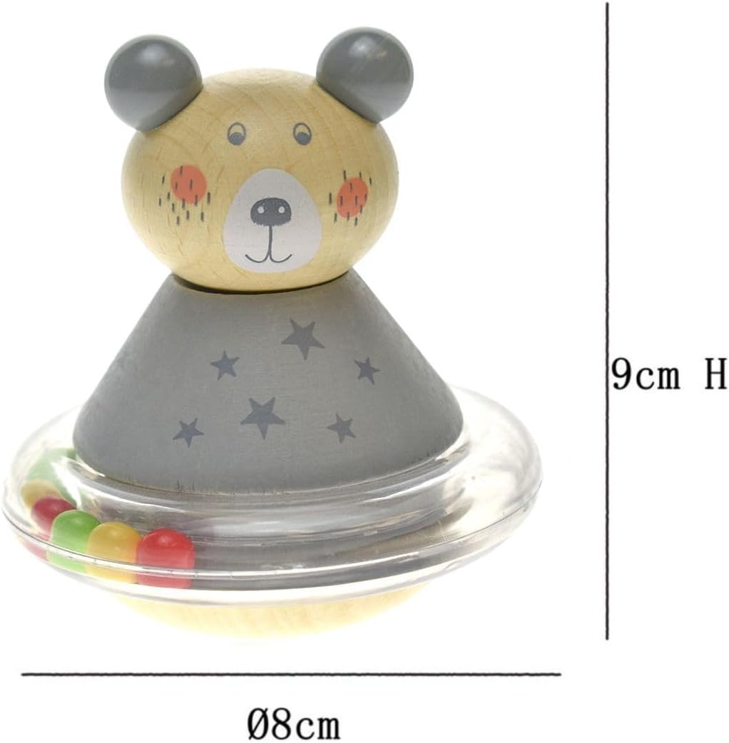 Kaper Kidz Wooden Animal Roly-Poly Wooden Bear - Rolling Toy for Toddlers image number 1