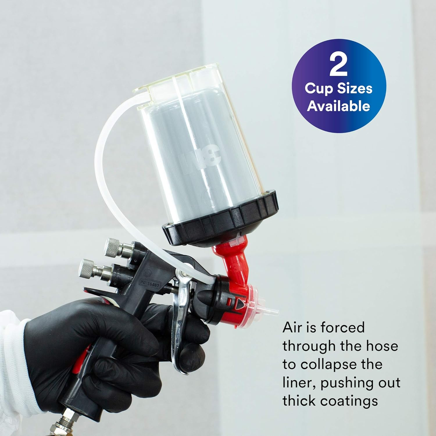 3M PPS 2.0 H/O Pressure Cup with Air Hose, 26121, Midi, 13.5 Ounces, Use with 3M Accuspray HGP Spray Gun for Thick High-Viscosity Latex Paints, Varnishes, Coatings and Primers, 1 Pack