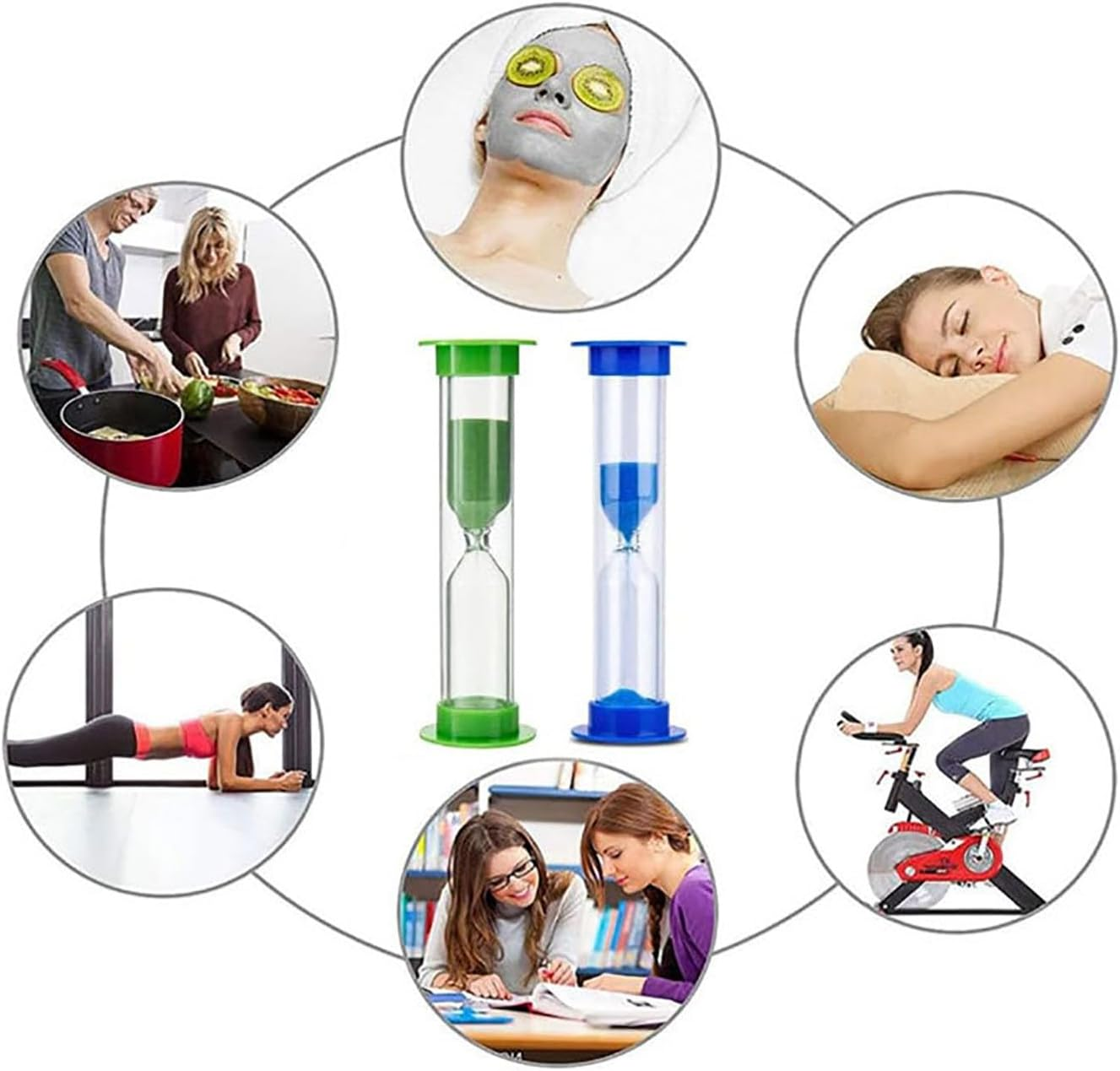 Hourglass Sand Timer 4Pcs, 2Mins Plastic Hourglass Timer, Colorful Hourglass Timer