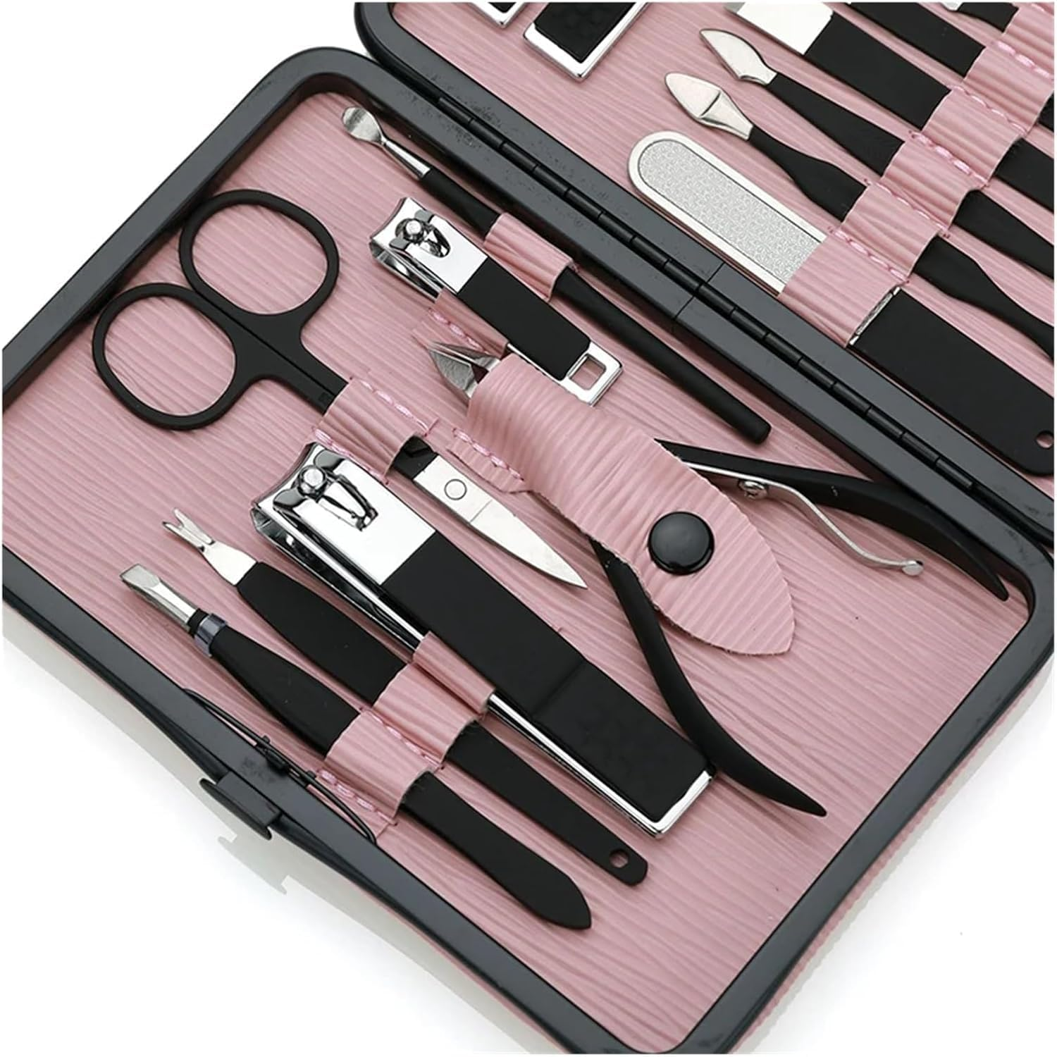 Professional Manicure Kit - Nail Clipper Set18 in 1 Stainless Steel Mani Pedi & Nail Clipper Set with Leather Travel Case for Home, Travel Manicure Setn image number 4