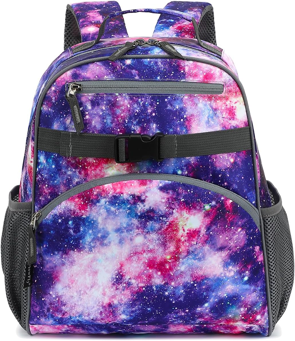 Flowfly Kids Backpack for Boys Girls, Simple Bookbag for Daycare Kindergarten School Travel, Small Modern Bag