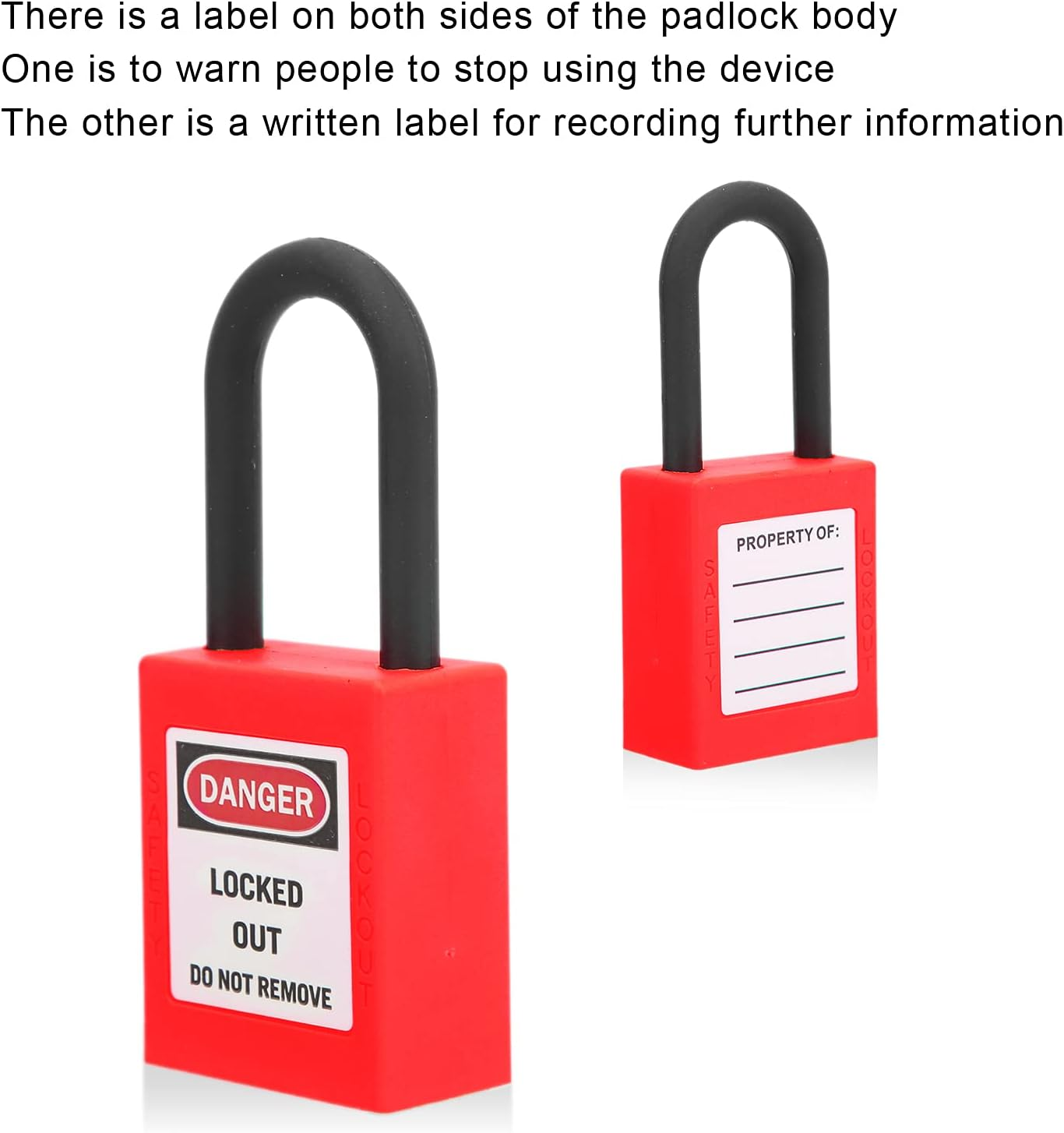 Lockout Tagout Lock Sets, 10 Sets Lockout Tagout Safety Padlock with Key, 38Mm Industrial Engineering Insulation Security Tool for Factories for Electrical Lockout Tag Out Kits