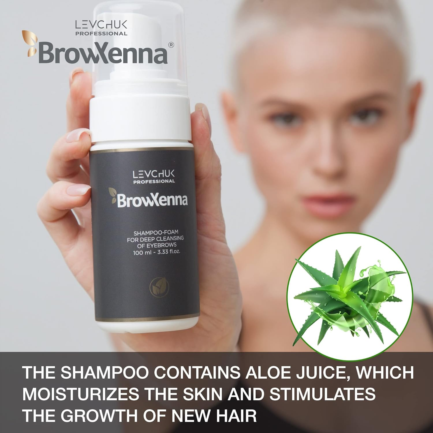 Levchuk Brow Henna Shampoo Foam for Deep Cleansing of Eyebrows, 1 Count
