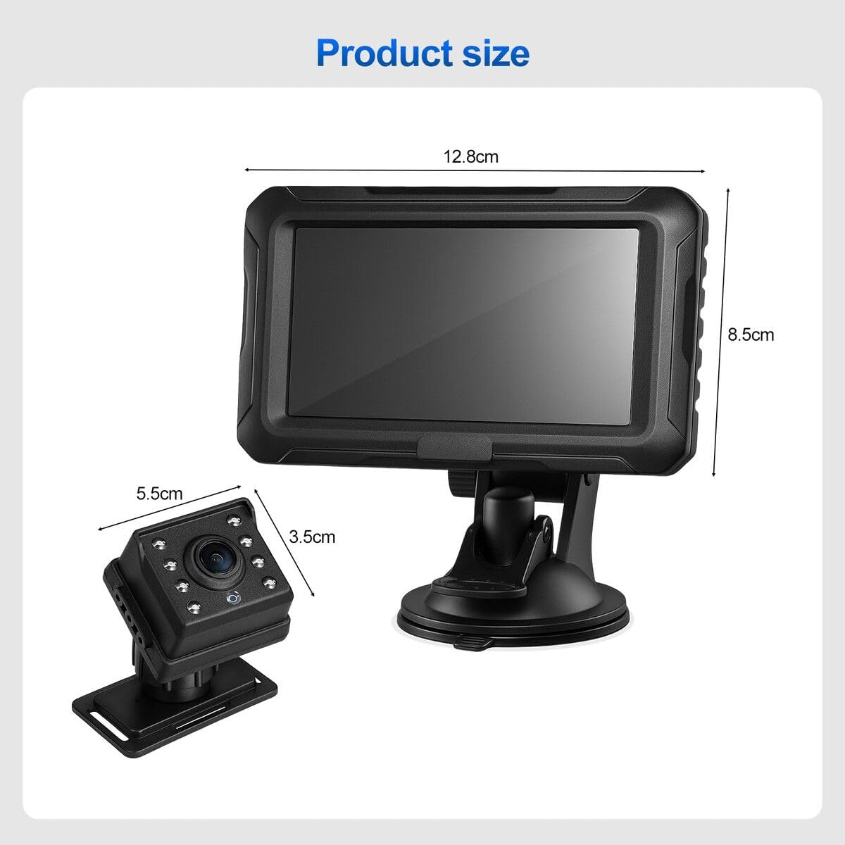 AUSWAY Car Camera Baby Monitor 1080P HD 4.3 Inch Display LED Night Vision Cam Back Seat Infant Kids Pet Safety Wide Clear View Rear Facing Easy Setup Mirror image number 2