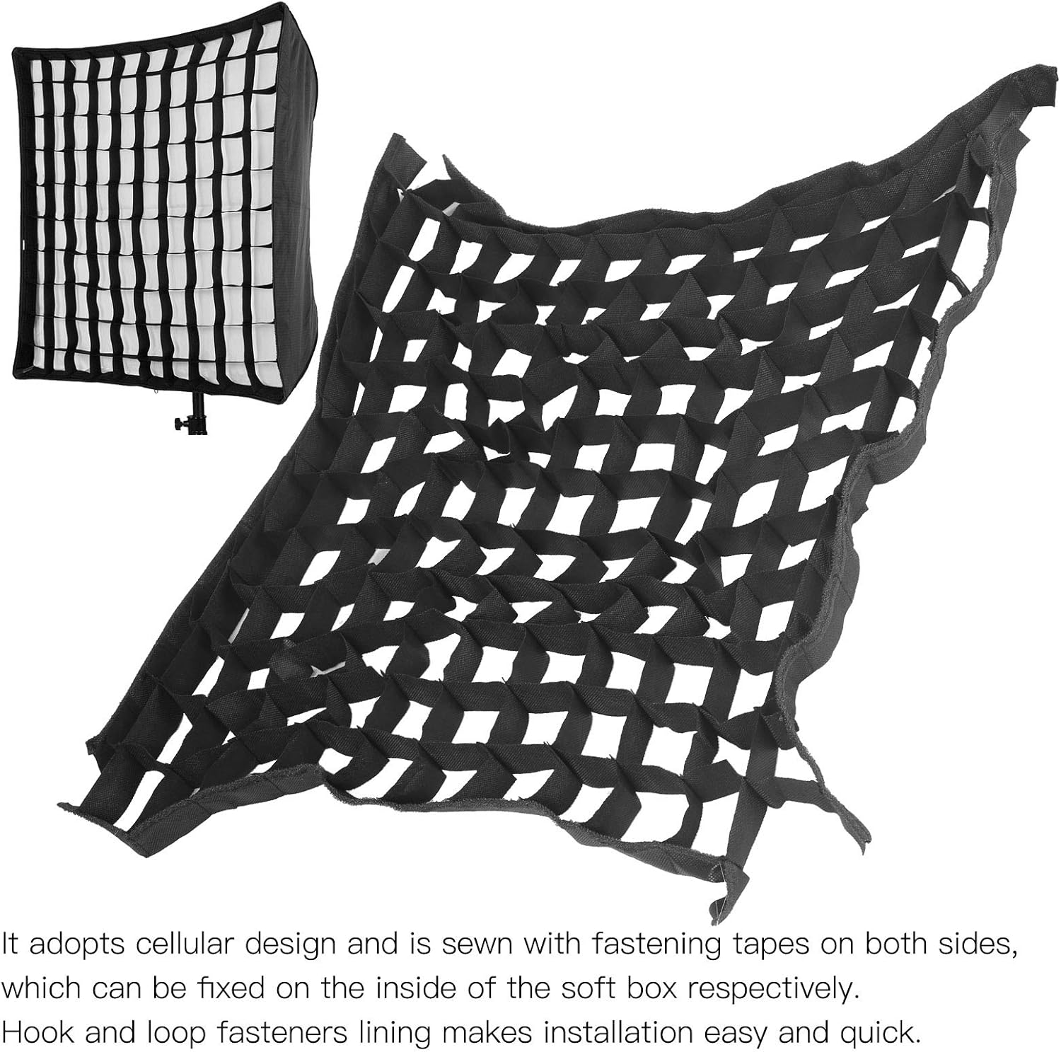 Soft Light Grid for Softbox with Grid Function, 60 X 60 Cm Large Nylon Softbox Cell Grid. for Highlighting Objects, Creative Portraits image number 3