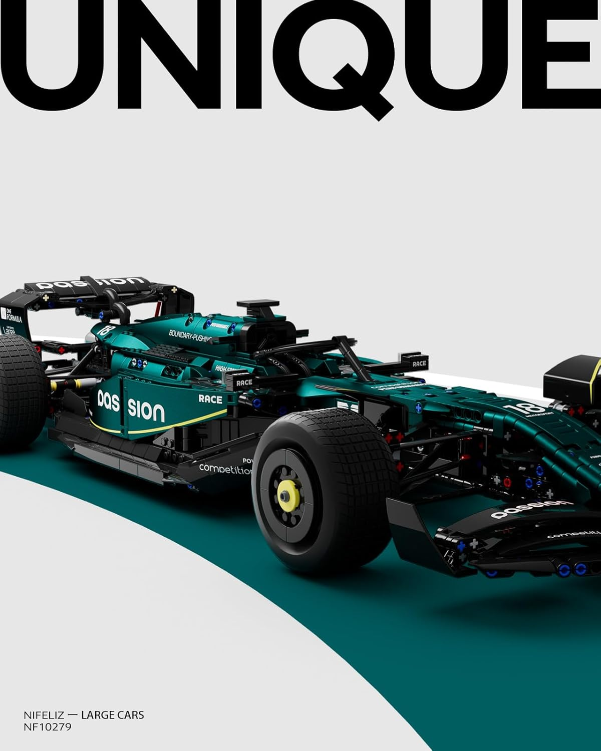 Nifeliz AM24 Formula 1 Racing Car Building Set, 1:8 Scale Collectible Set for Adults, Authentically Detailed Build and Display Model for Home or Office D&eacute;cor (2351PCS, NF10279)