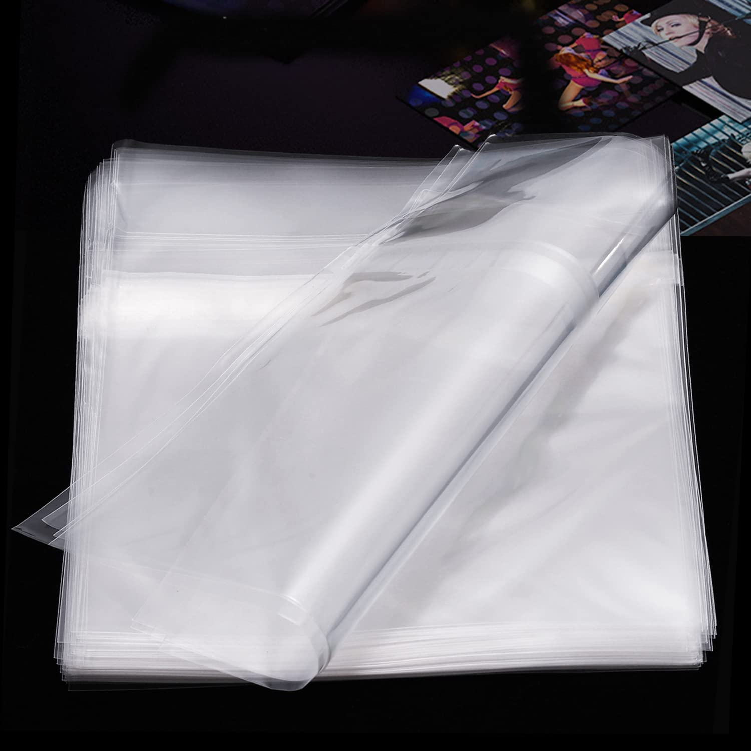 Facmogu 100PCS 7 Inch Vinyl Record Sleeves for 45 RPM Protection, 7.4" X 7.4" Outer Album Covers for LP Collection image number 6