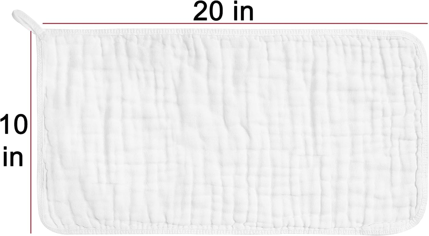 Muslin Burp Cloths for Baby Drooling - Extra Large 20X10 Inch, 6 Layers 100% Cotton, Super Soft & Absorbent - Multipurpose for Feeding, Burping, Gentle on Skin (White, 6 Count) image number 4