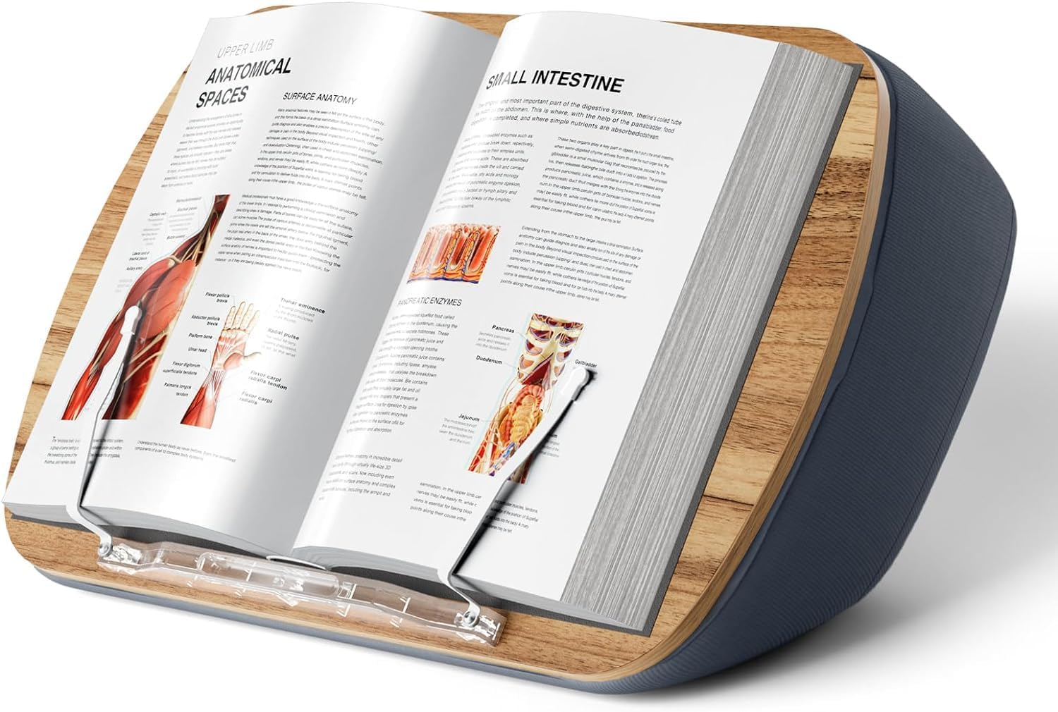 Lap Beanbag Book Stand for Reading, Comfortable Pillow Book Holder for Sofa, Bed, Desk, Hands-Free, Minimize Neck Strain, Gift for Book Lovers, Compatible with Laptop and Tablet (Gray) image number 3