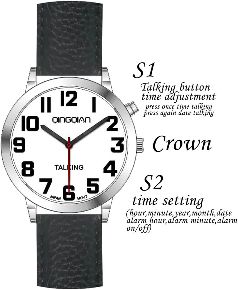 Big Talking Watch for Blind with Jumbo Numbers for Visually Impaired with Male Voice (Female)