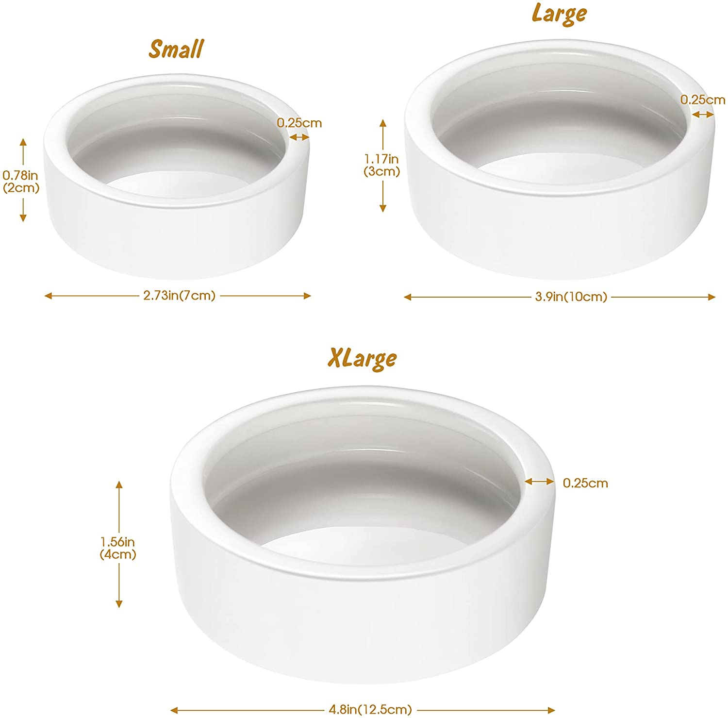 Ceramic Reptile Bowl - Mealworms & Cricket Dish for Gecko, Bearded Dragon & Chameleon - Xl(5In) Anti-Escape Feeder image number 3
