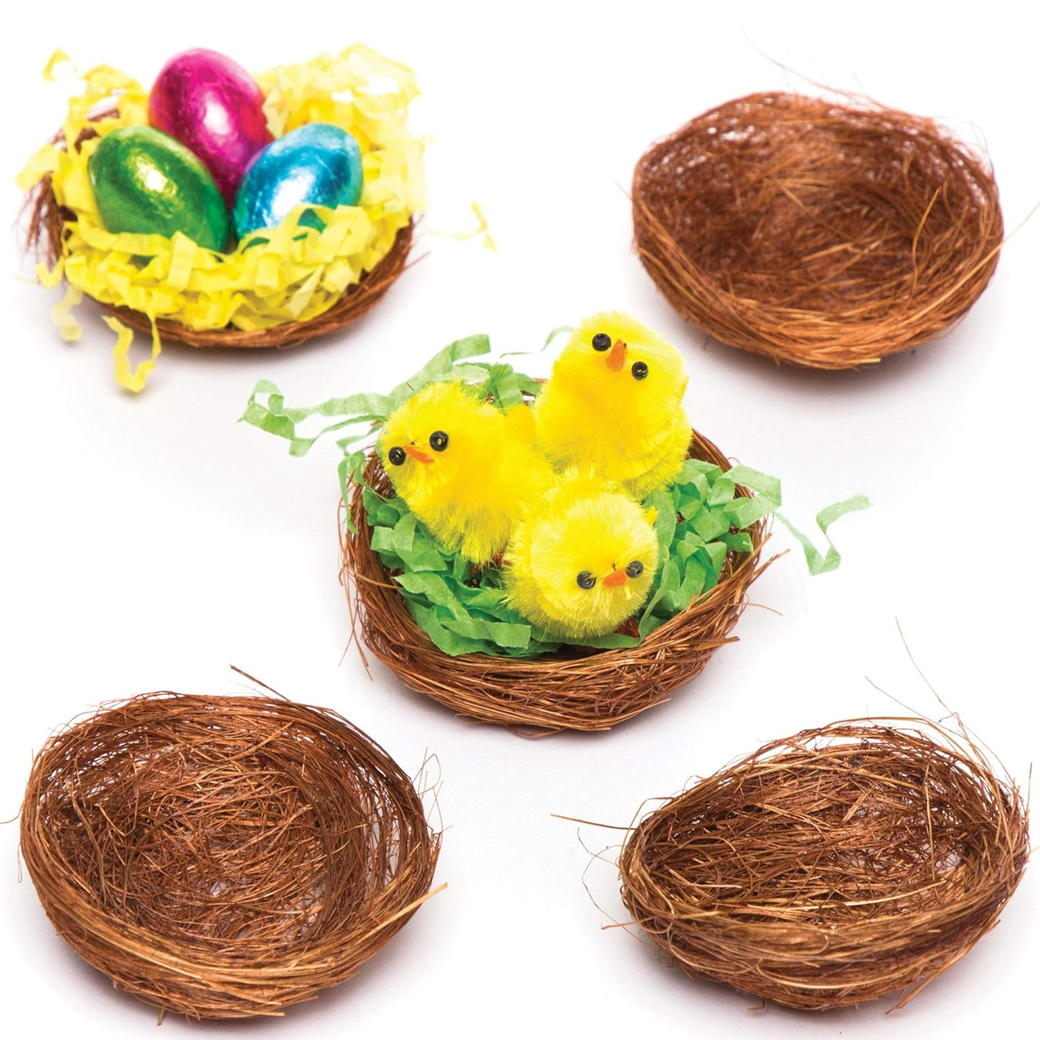 Mini Bird Nests for Fluffy Chicks and Easter Decorations (Pack of 15) image number 2