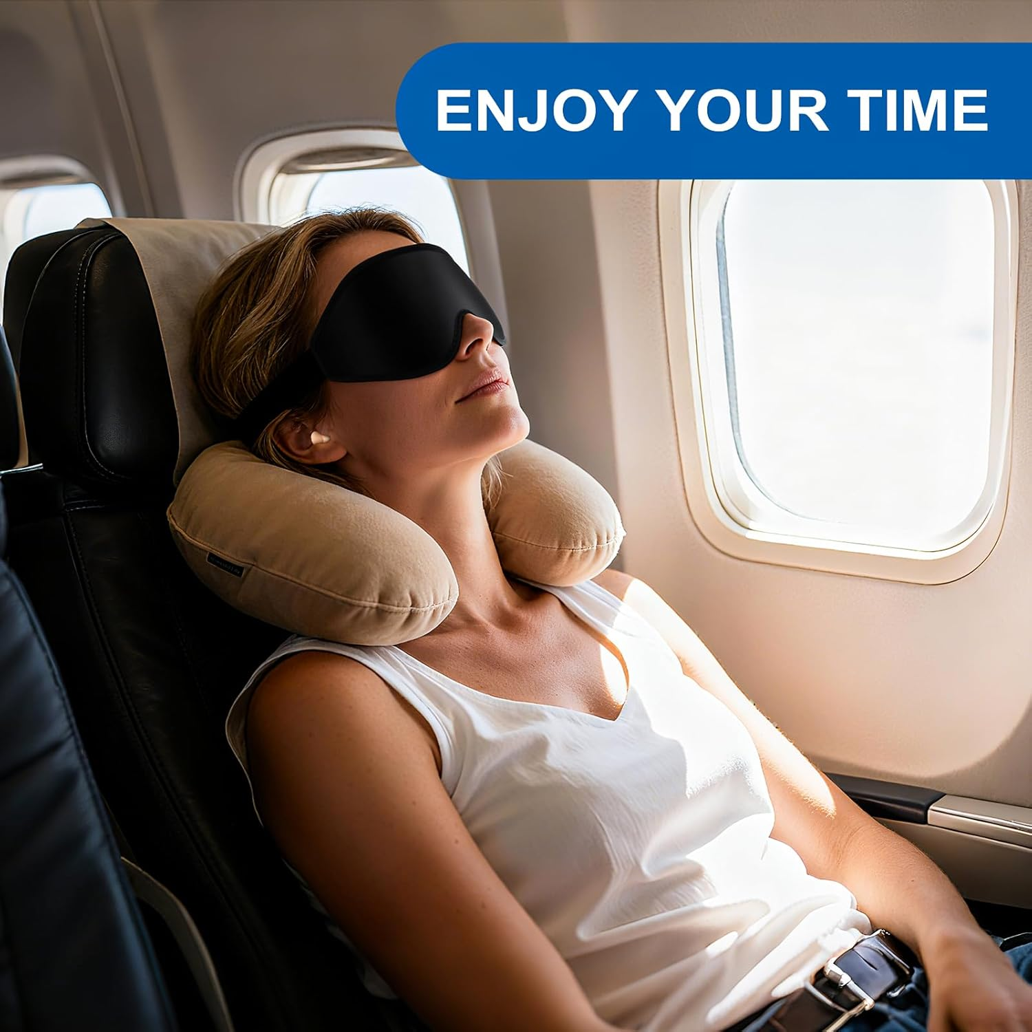 Eosxrp 3D Sleep Mask for Women Men with 5 Pairs Slow Rebound Earplugs Eye Masks for Sleeping with Adjustable Strap, Lights Blocking and Pressure Relief, Night Eye Cover for Travel, Napping image number 6