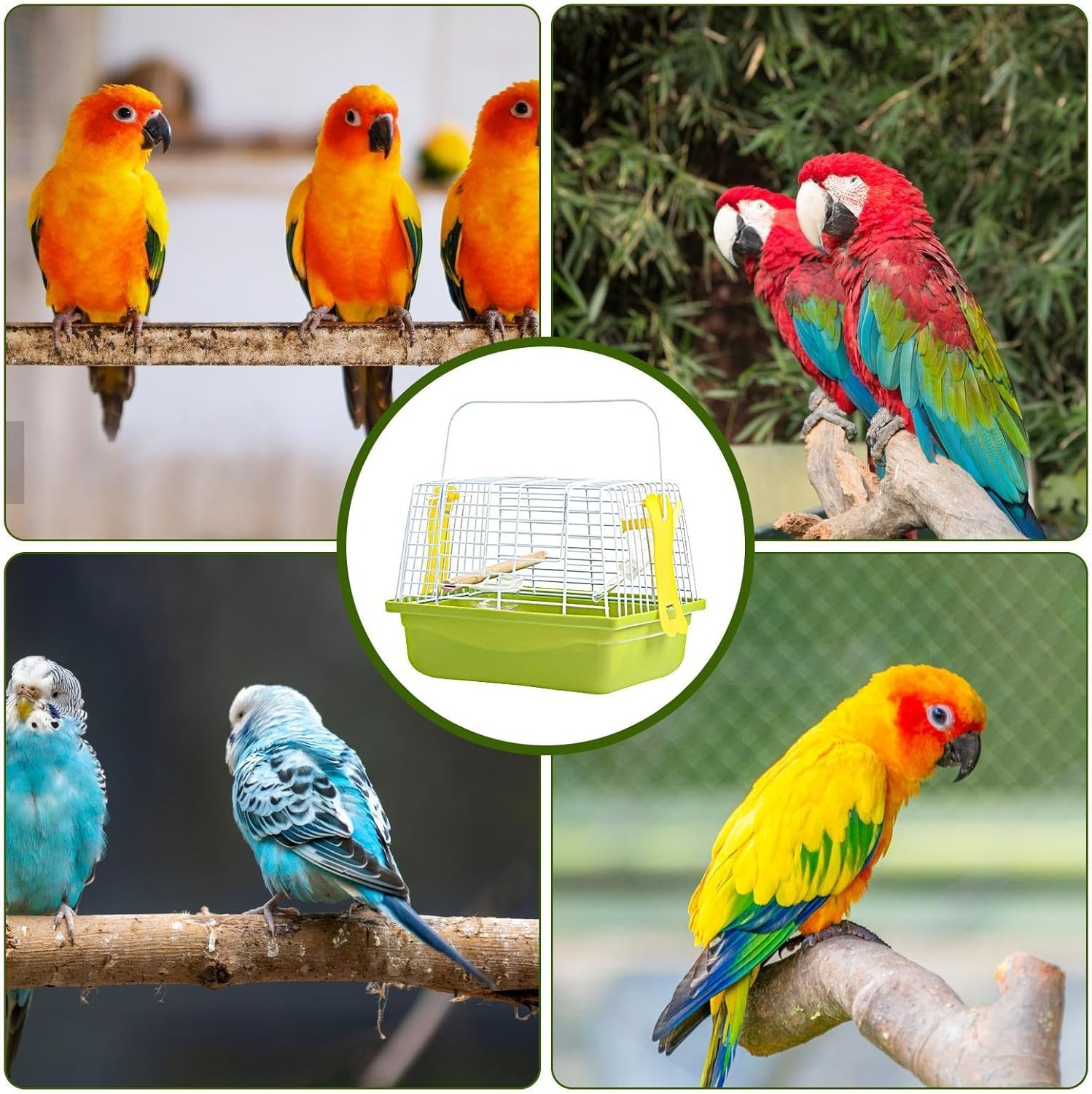 Portable Bird Cage - Bird Carrier Travel Cage, Bird Carrying Accessory | Breathable Parrot Handbag with Handle, Large Opening Small Animals Hamster Carrier Bag for Cockatiels Lovebirds Budgies image number 2