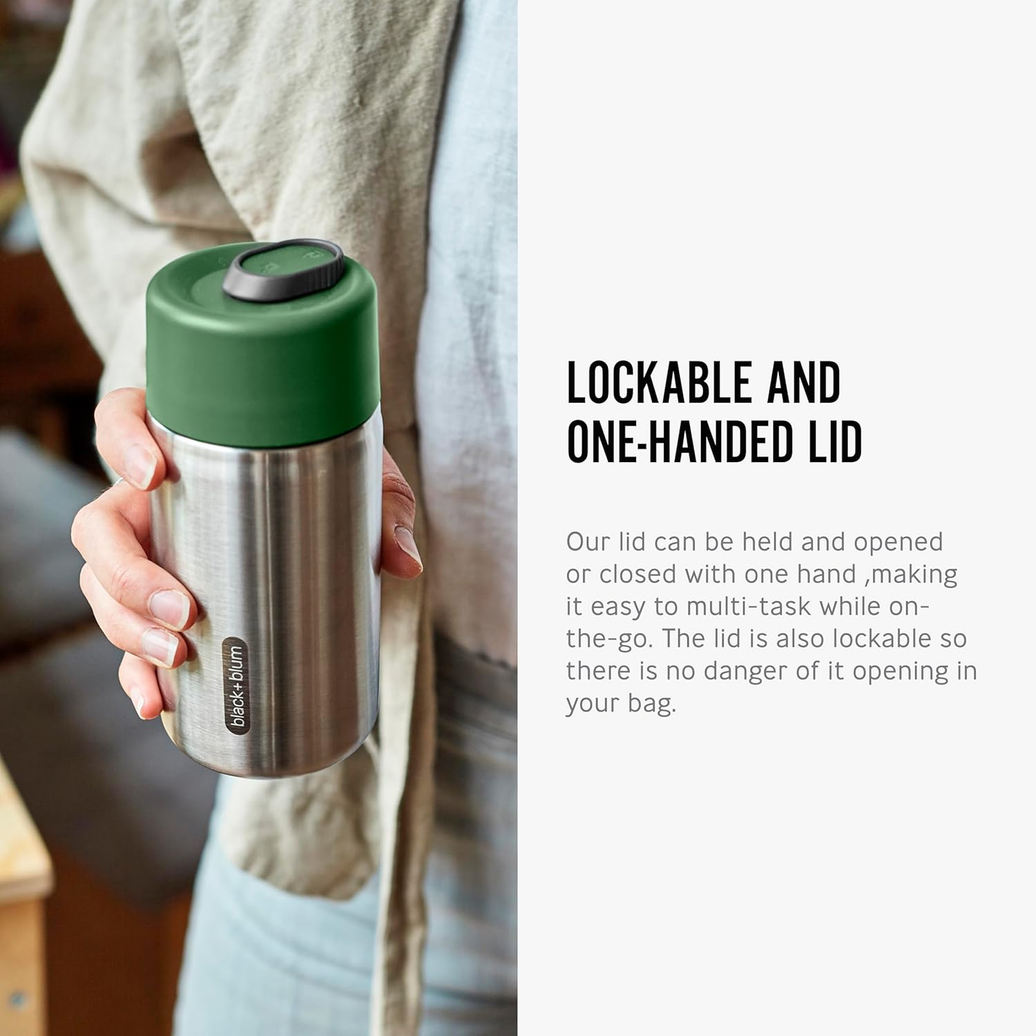 BLACK + BLUM Insulated Travel Cup, Olive, 340 Ml Capacity image number 1