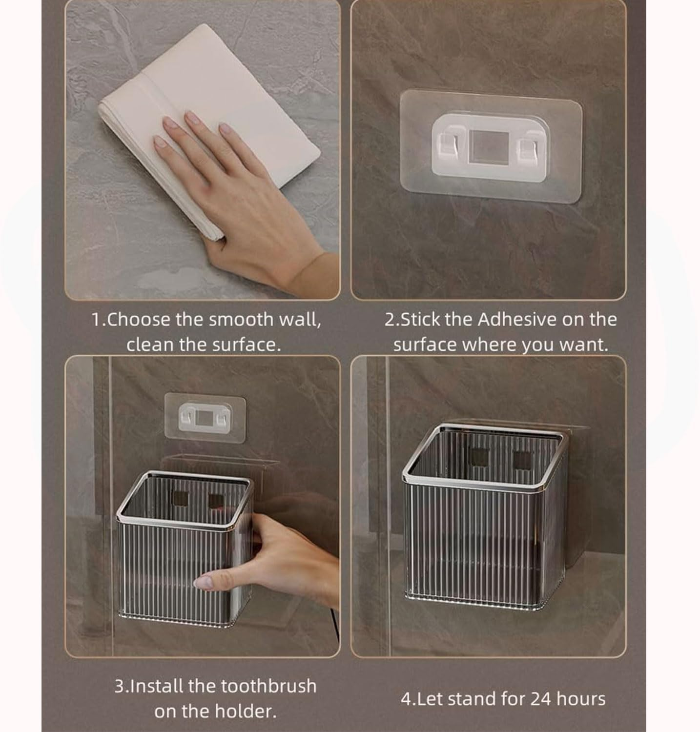 YIRANJIA 2-Pack Adhesive Shower Organizer for Bathroom Tooth Brush,Toothpaste,Razor,Makeup Brush,Cosmetic Bucketsilver image number 4