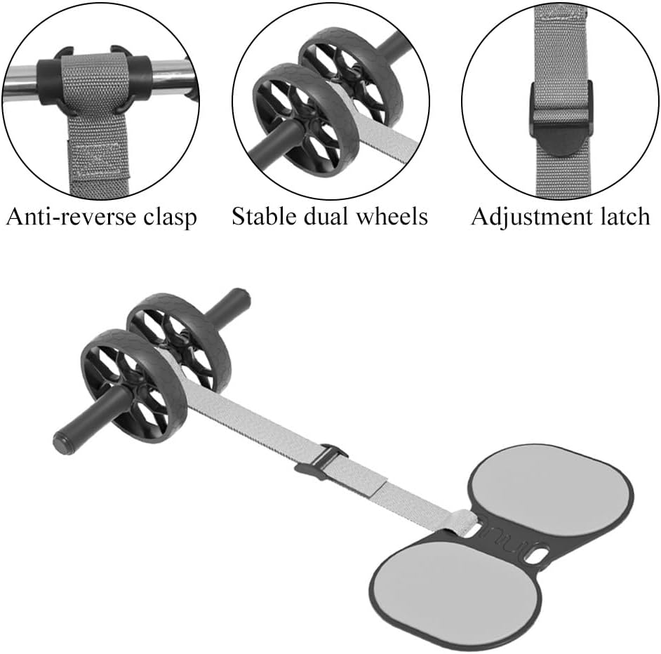 Abdominal Exercise Wheel,Multifunctional Core Training Roller,For Home Gym Fitness Equipment,For Men and Women,Workout Equipment,With Resistance Band (Grey) image number 5