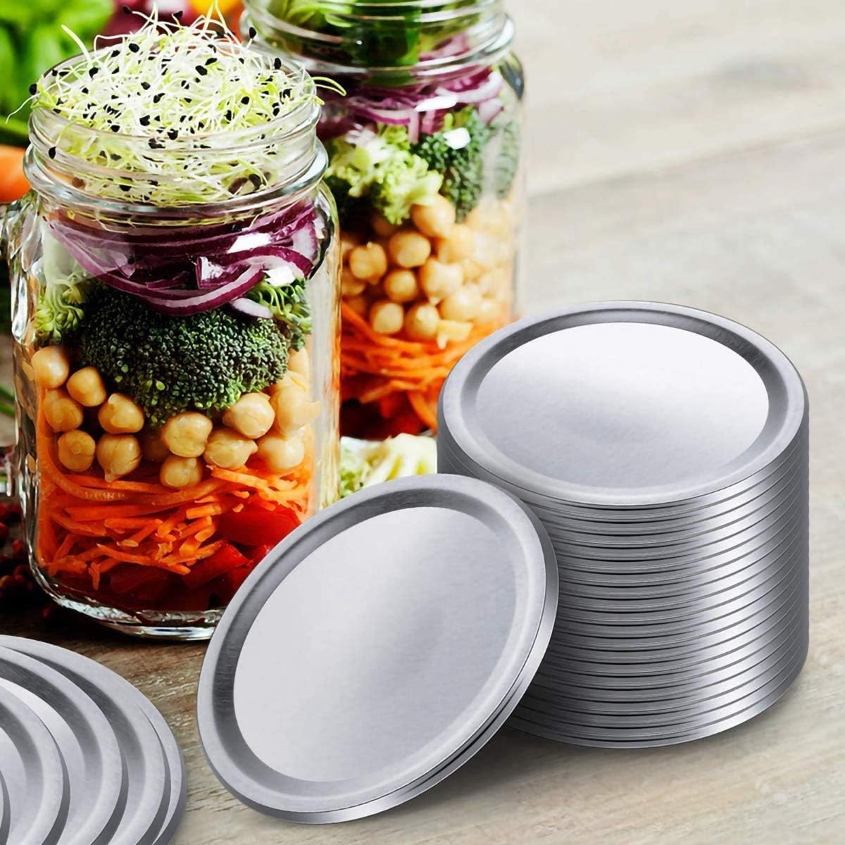 THJOPOKEEL 100 Count 86Mm Wide Mouth Canning with Silicone Sealing Ring Is Suitable for Sealing Ring, Jjp-68 image number 5