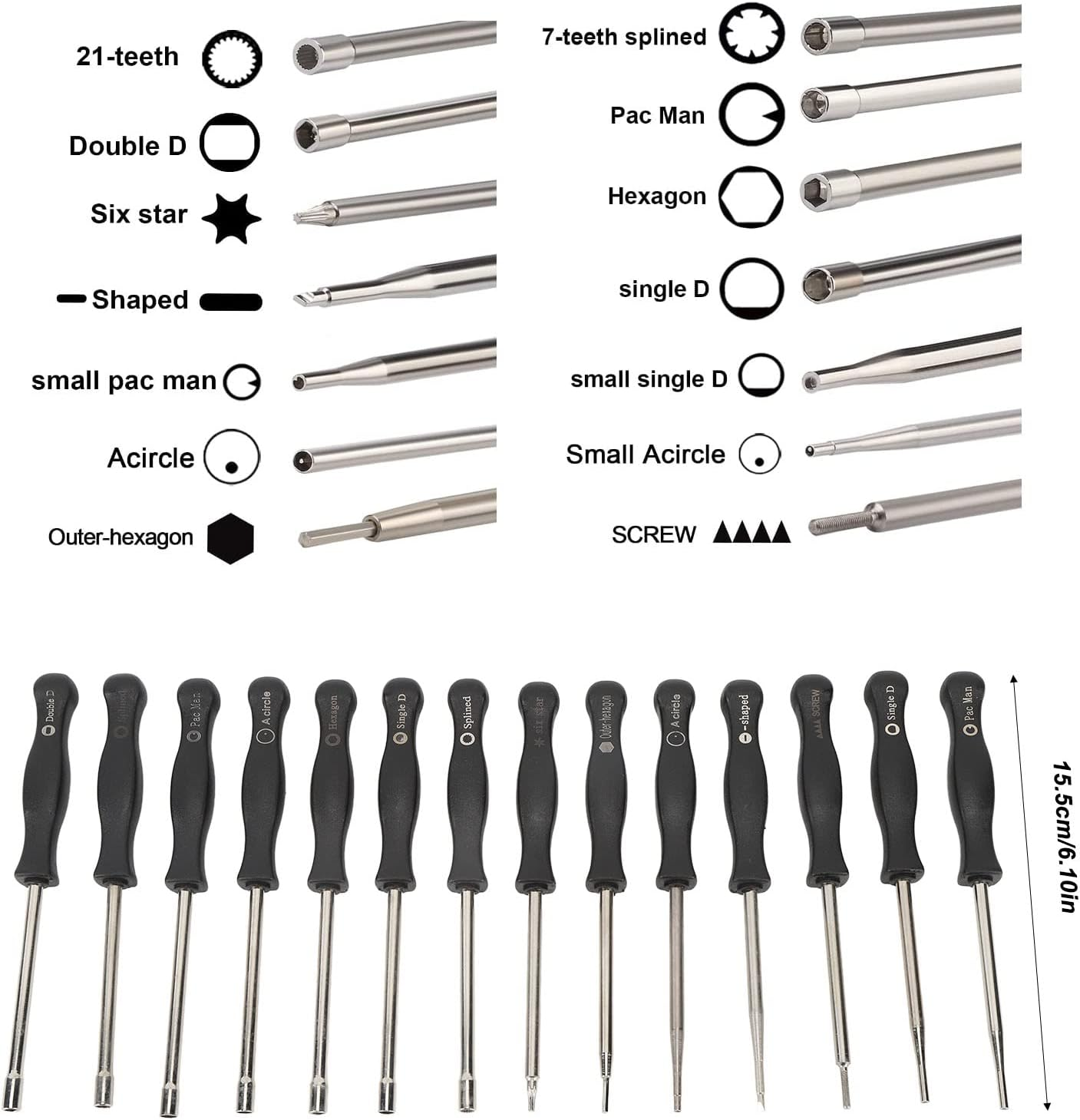 Carburetor Adjustment Tool Set with Storage Bag, 14Pcs Carb Tune up Adjusting Tool Kit for String Trimmers Chain Saws Leaf Blowers image number 1