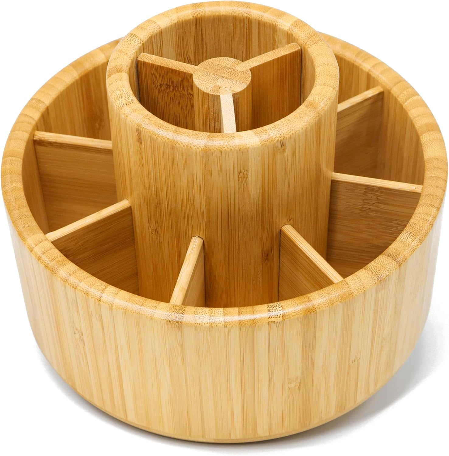 Vaefae Bamboo Pen Holder Organizer, round Rotating Art Supply Organizer, Hold 420 Pencils, Desktop Storage for Marker Pens, Colored Pencil, Art Brushes, Etc. image number 2