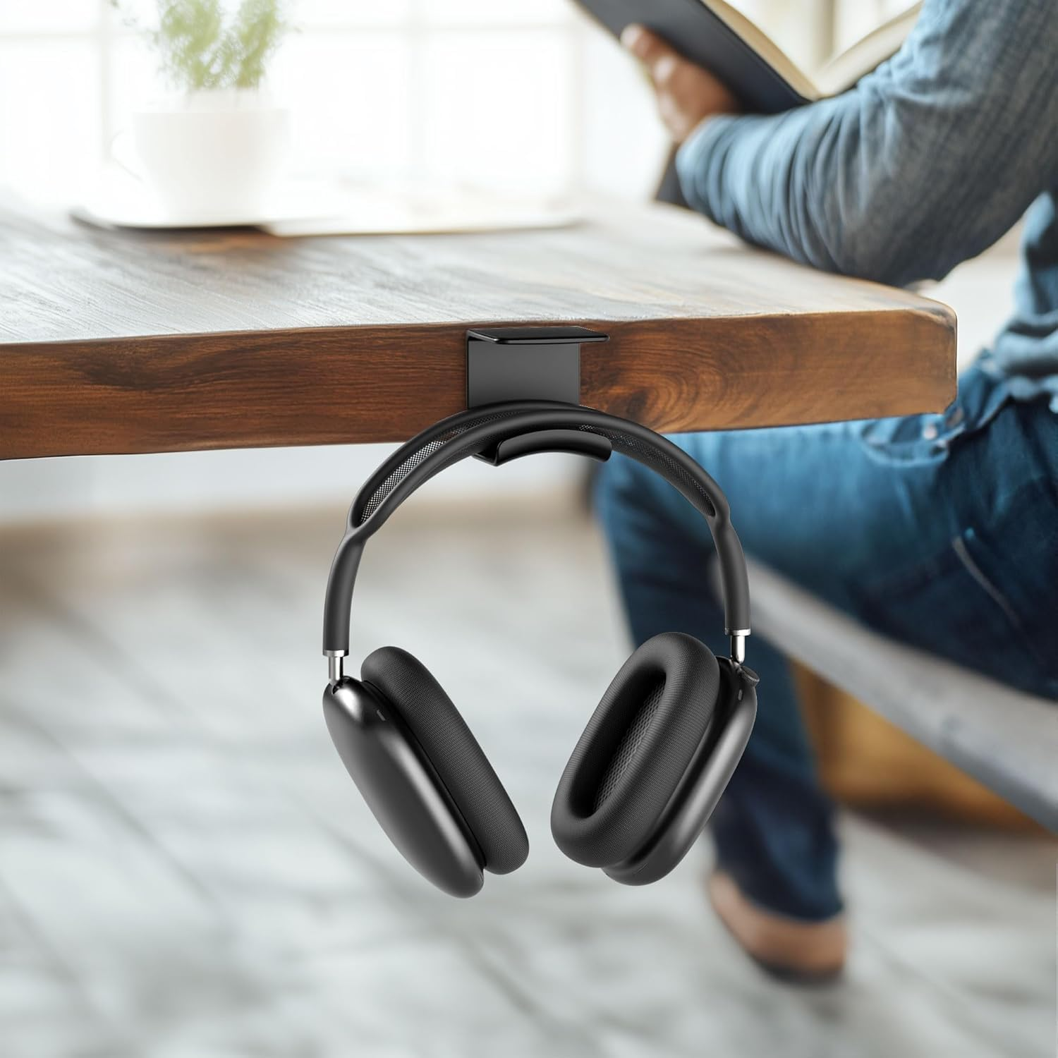 3Pcs Headphone Stand Hanger &ndash; Headset Hanger Hook Desk Mount with Strong Adhesive, Space-Saving, under Desk Headset Wall Mount Holder for Most Headphone, Cables image number 1