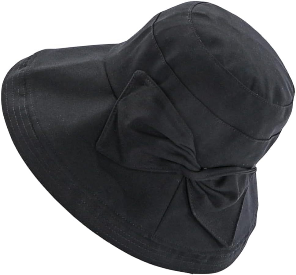 OHPHCALL 1 PC Sun Protection Hat Women'S Bucket Hats for Women Summer Beach S for Foldable Outdoor Foldable Cotton Bucket Washed Sunshade for Black
