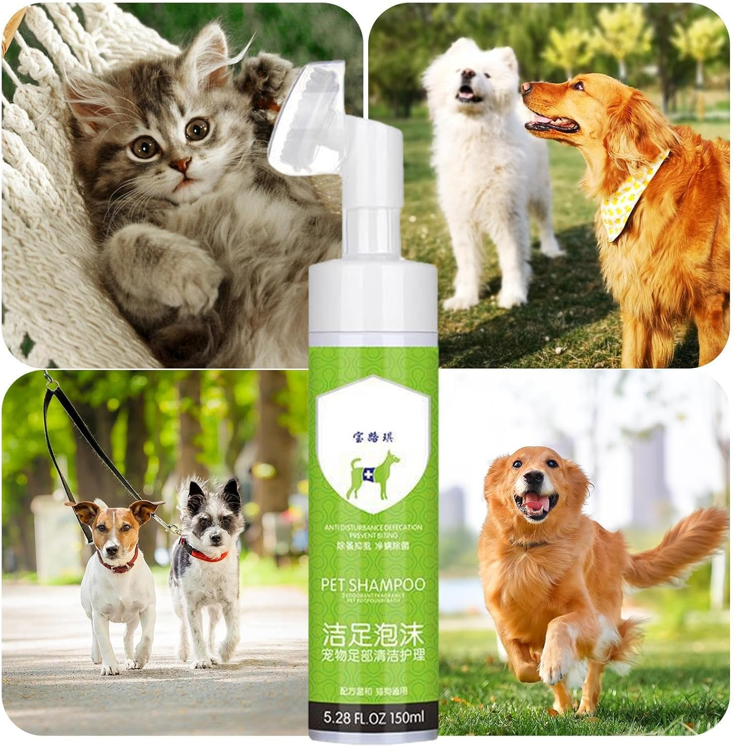 -Rinse Dog Paw Cleaner | 150Ml -Rinse Silicone Paw Brush Waterless Dog Shampoo,Quickly Cleans Cats Dogs Feet for Healthy Paws, Rinse for Dogs Cats image number 6