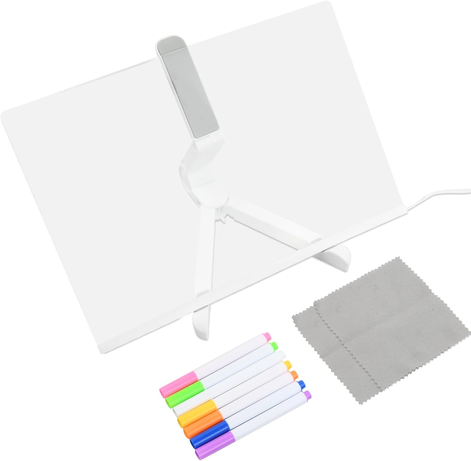 Acrylic Dry Erase Board with Light, Acrylic LED Writing Message Board with 7 Colors Pen/Stand, Desktop Note Memo Illuminated Wordpad for Office School Home Bar Cafe Arts Doodle, 30X20Cm image number 3