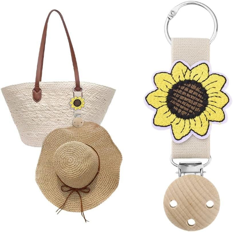 Xiyantiji Hat Holder Bag Clips for Travel Beach Bags Backpacks Luggages Sunflower Hat Clip for Women Girls Trip Gift Hanging Sunhat Car Keys Holders Accessories Yellow image number 4