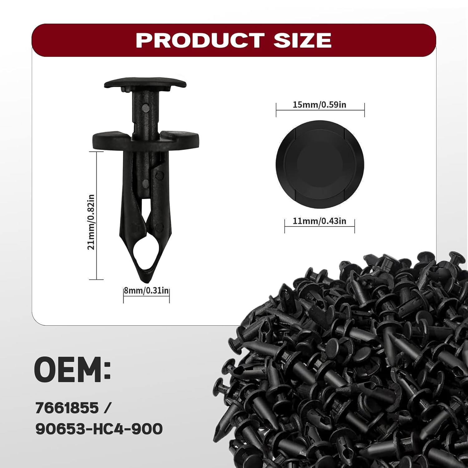 Xislet 120 PCS UTV Nylon Fender Clips/Body Rivets Replace for Polaris Ranger RZR Kawasaki Teryx Honda Pioneer Suzuki ATVS Fastener Rivets 7661855 with Remover image number 6